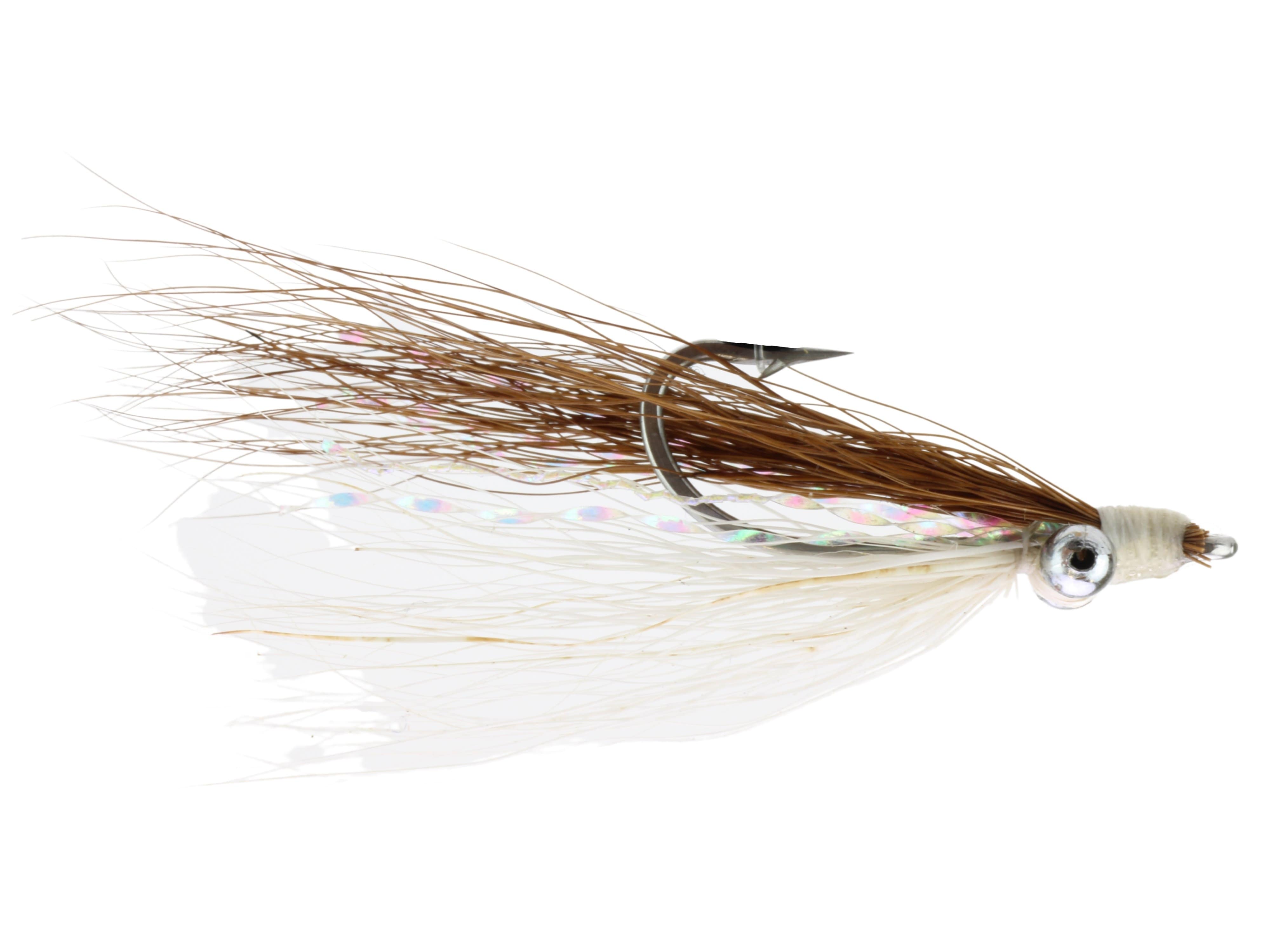 Wild Water Fly Fishing Brown and White Clouser Minnow, Size 8, Qty. 6