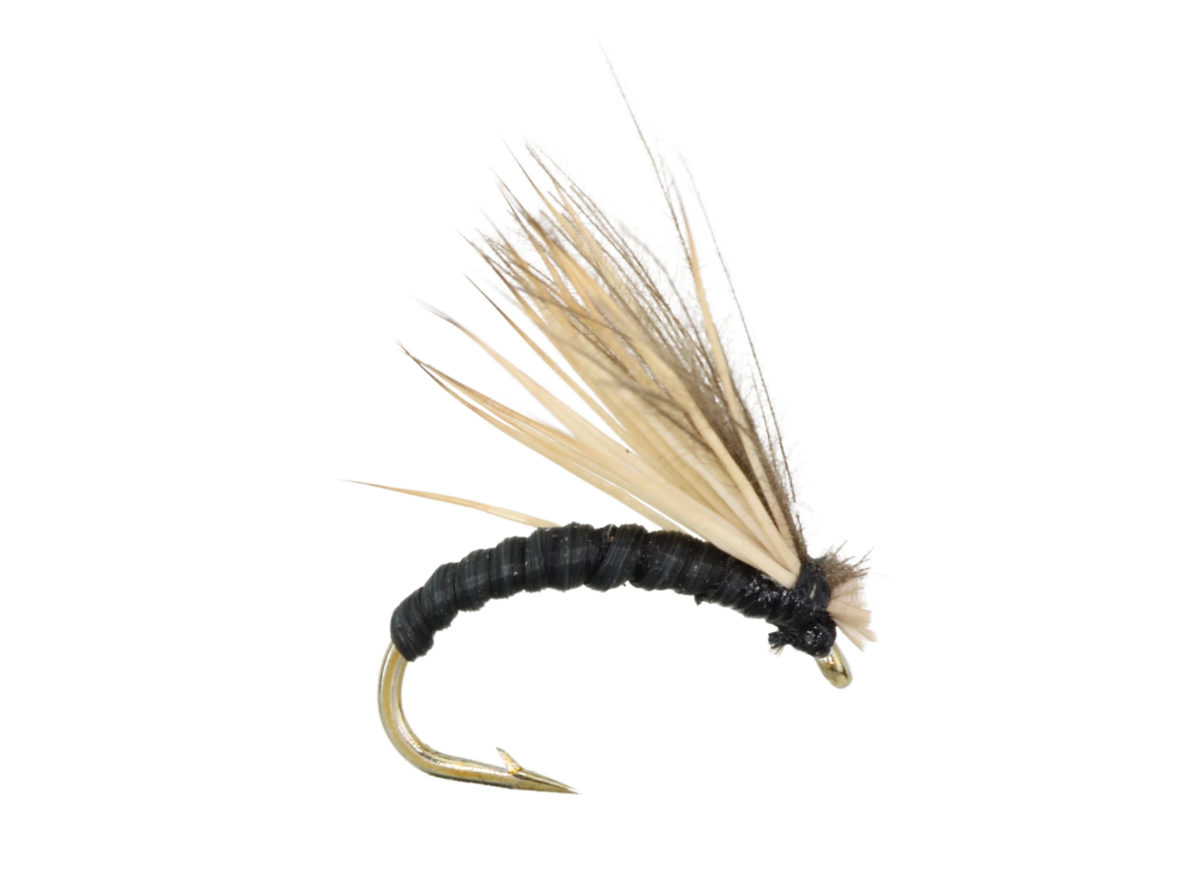 Wild Water Fly Fishing Black Elkwing Caddis, Size 16, Qty. 6