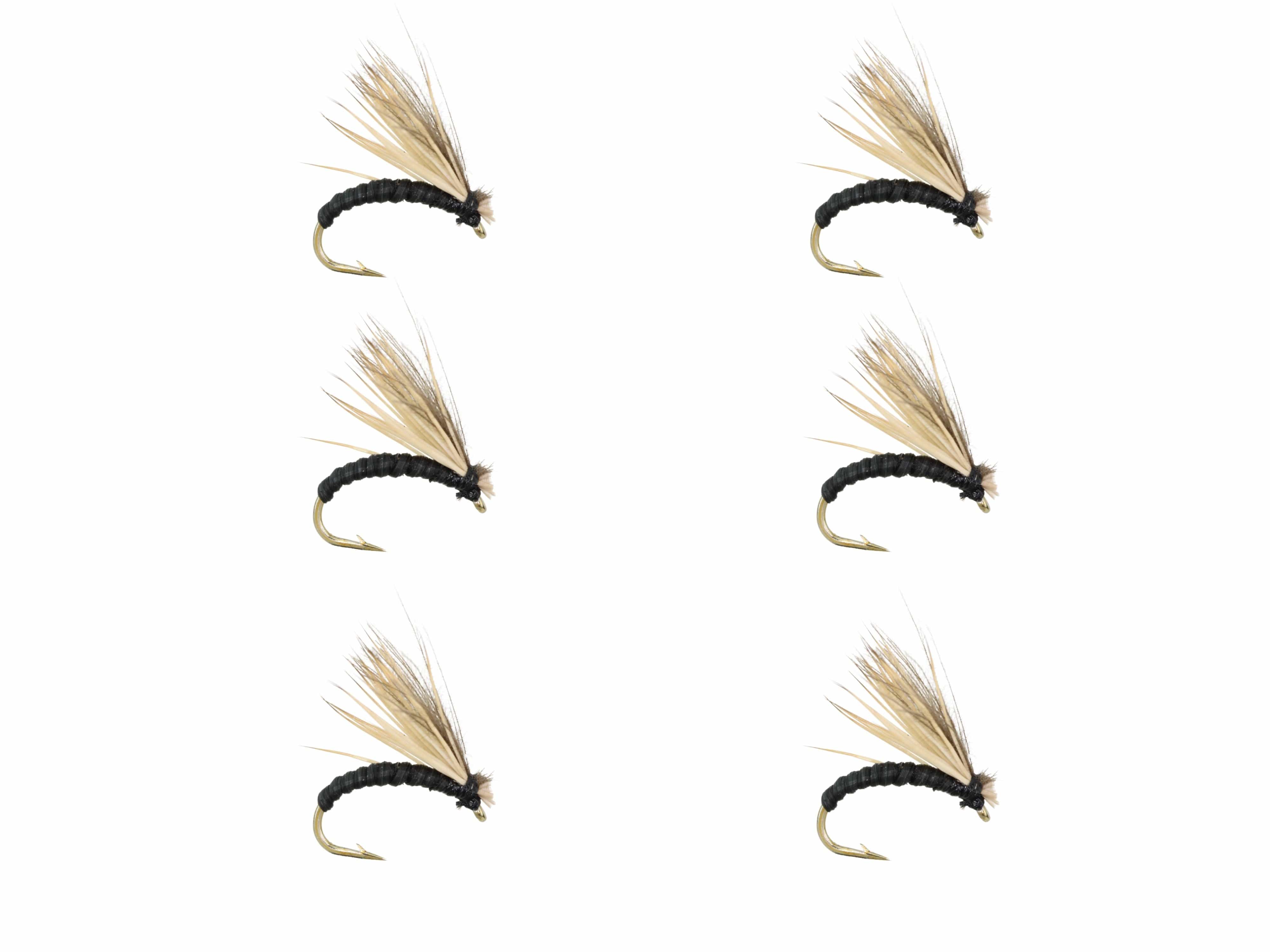 Wild Water Fly Fishing Black Elkwing Caddis, Size 16, Qty. 6