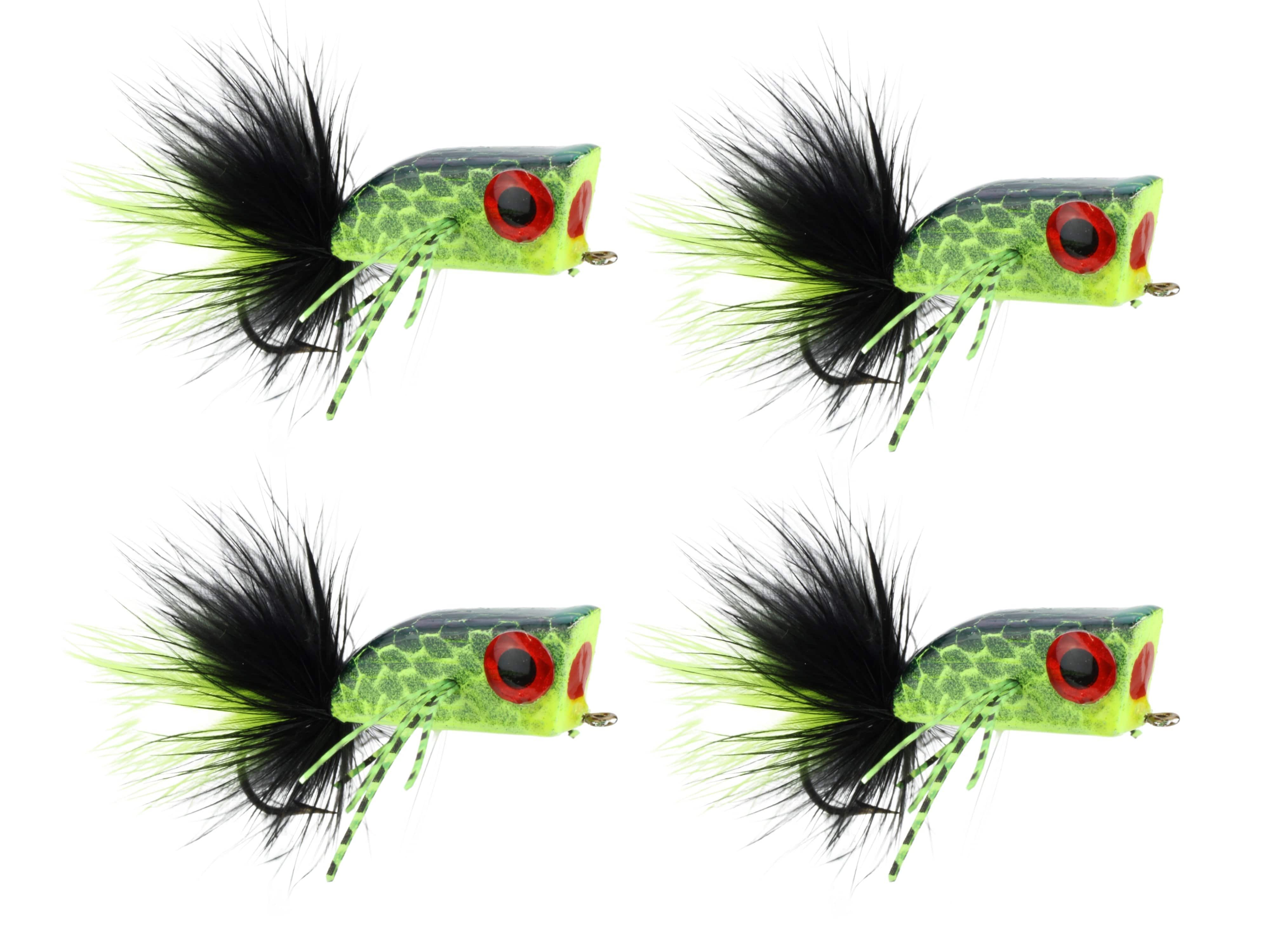 Wild Water Fly Fishing Chartreuse and Black Crease Minnow, size 2, qty. 4