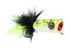 Wild Water Fly Fishing Chartreuse Tiger Mini Bass Popper, Size1/0, Qty. 4