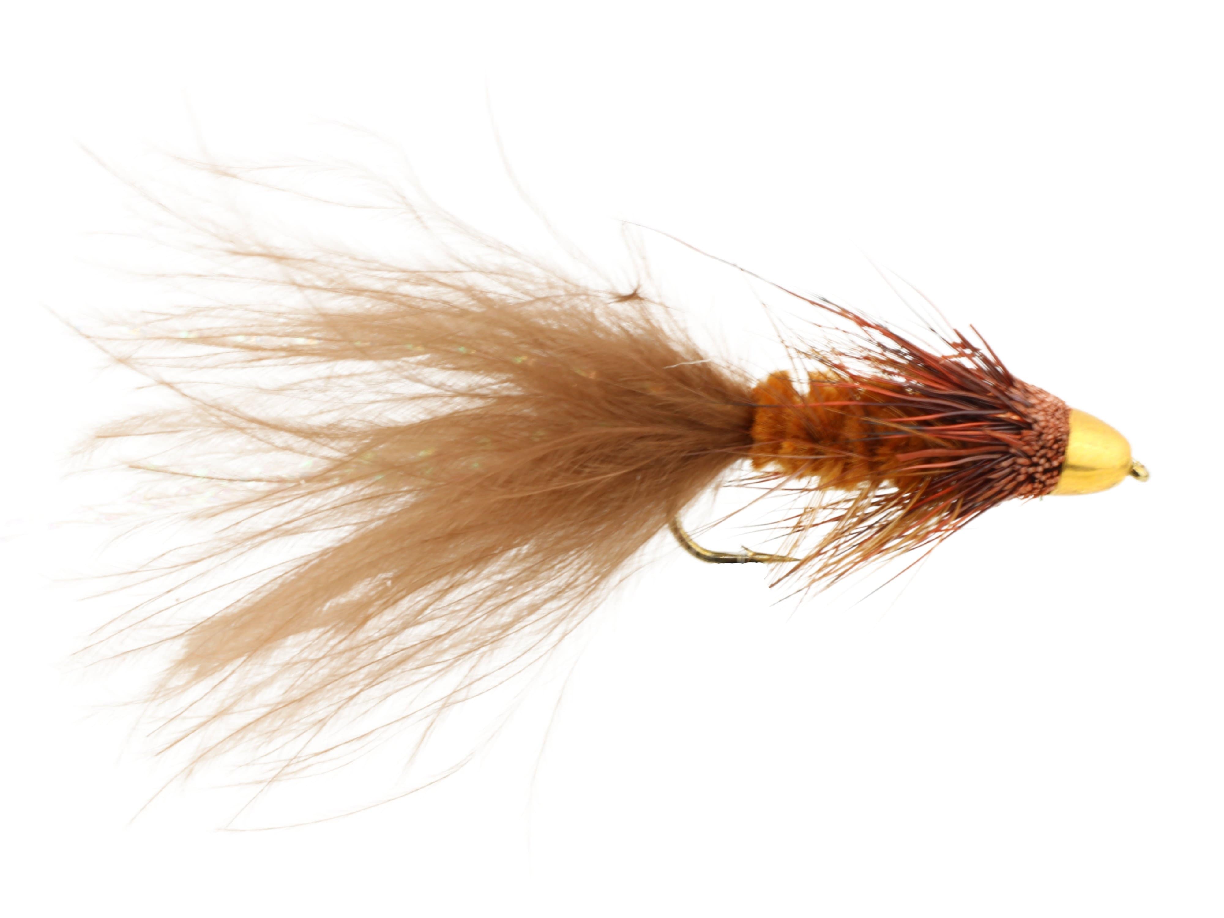 Wild Water Fly Fishing Cone Head Brown Wooly Bugger, Size 8, Qty. 4