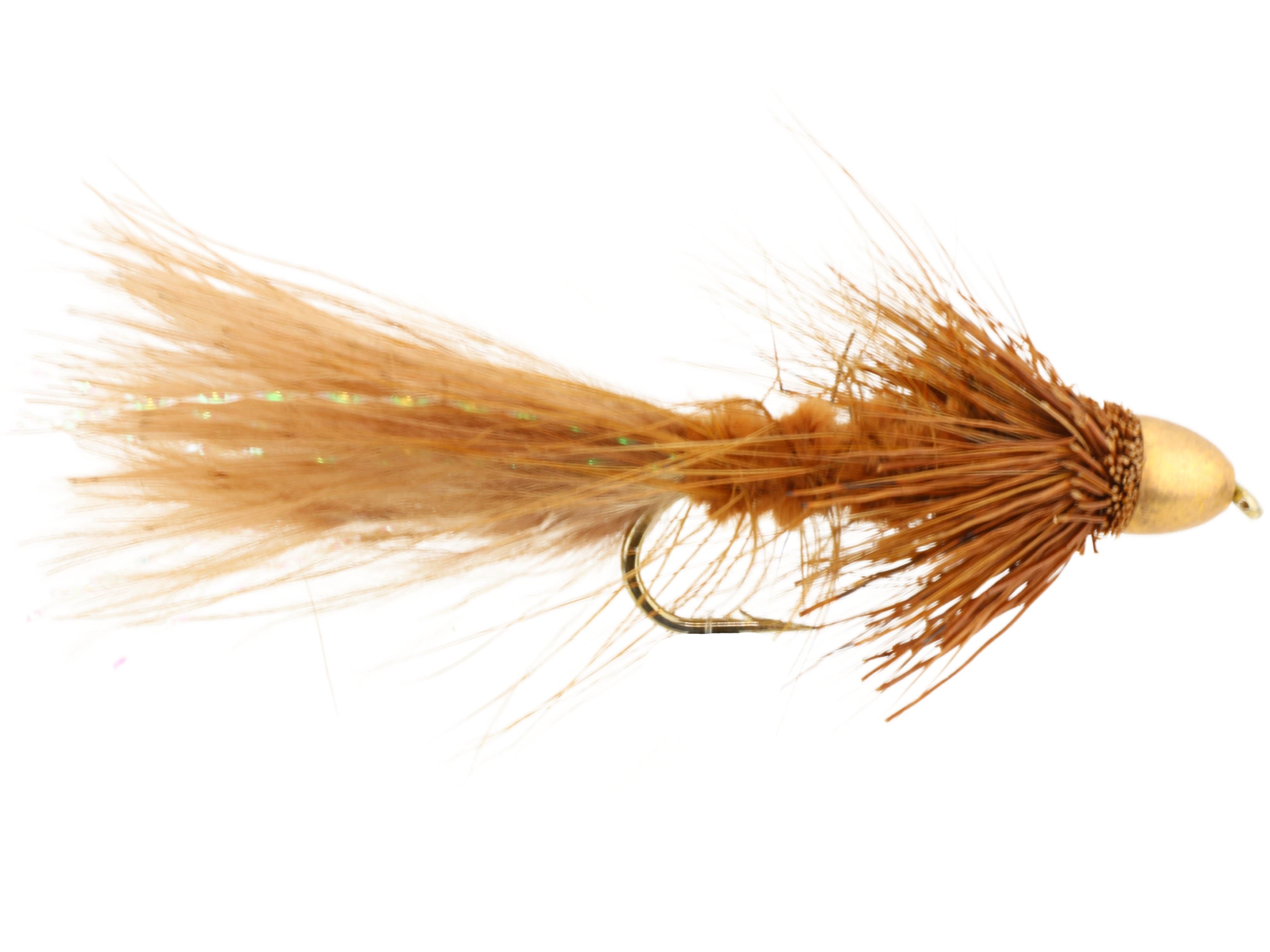 Wild Water Fly Fishing Cone Head Brown Wooly Bugger, Size 6, Qty. 4