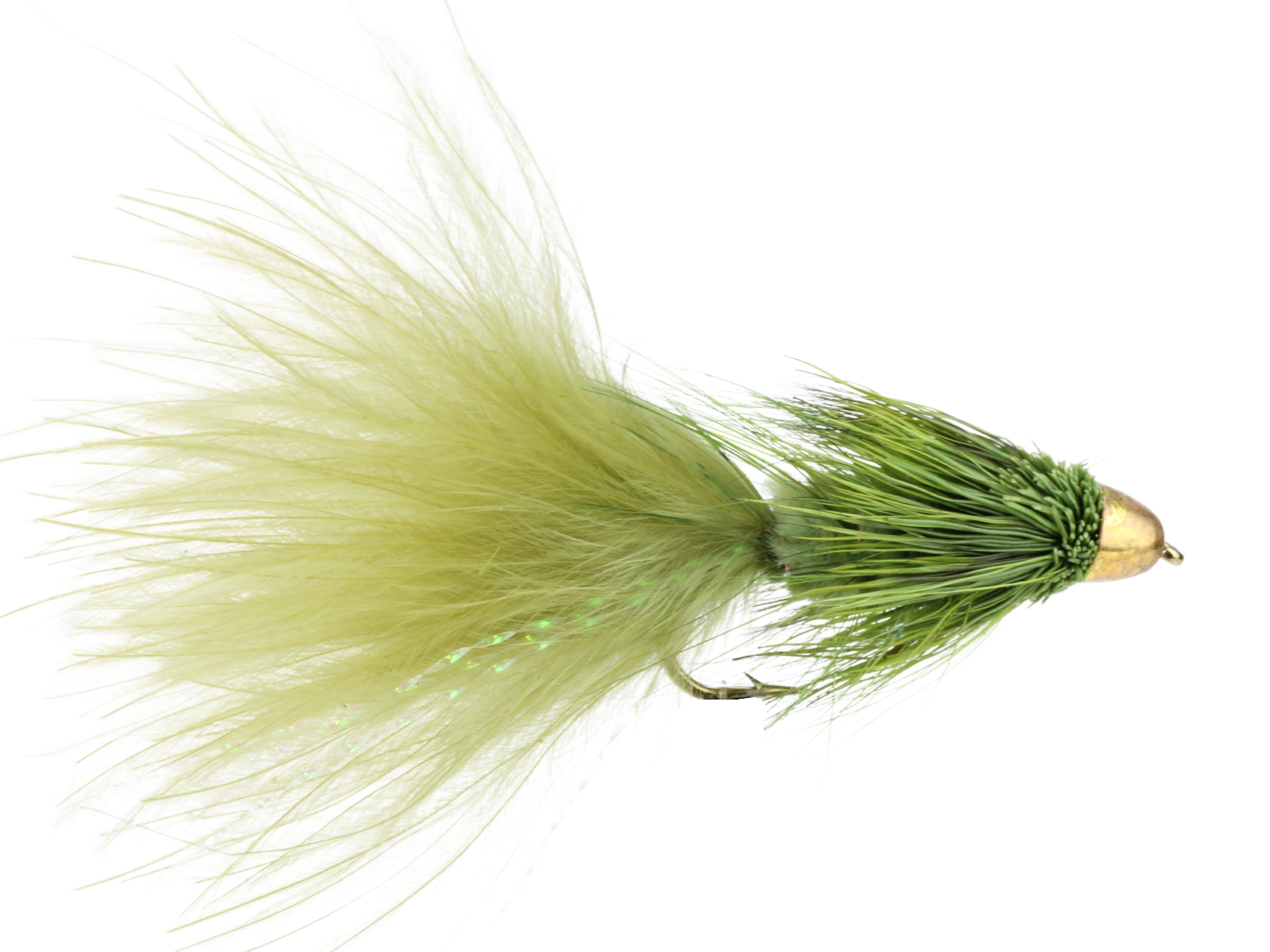 Wild Water Fly Fishing Cone Head Olive Wooly Bugger, Size 8, Qty. 4