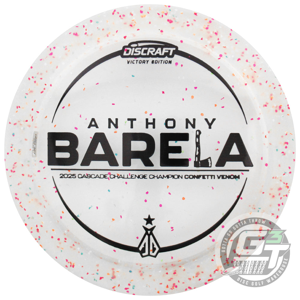 Discraft Limited Edition Victory Edition 2025 Cascade Challenge Champion Anthony Barela Confetti Elite Z Venom Distance Driver Golf Disc