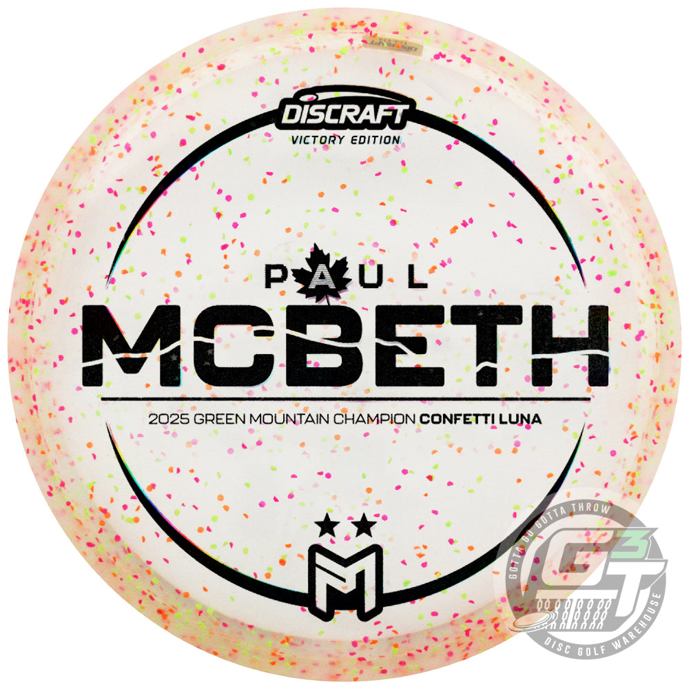 Discraft Limited Edition Victory Edition 2025 GMC Champion Paul McBeth Confetti Elite Z Luna Putter Golf Disc
