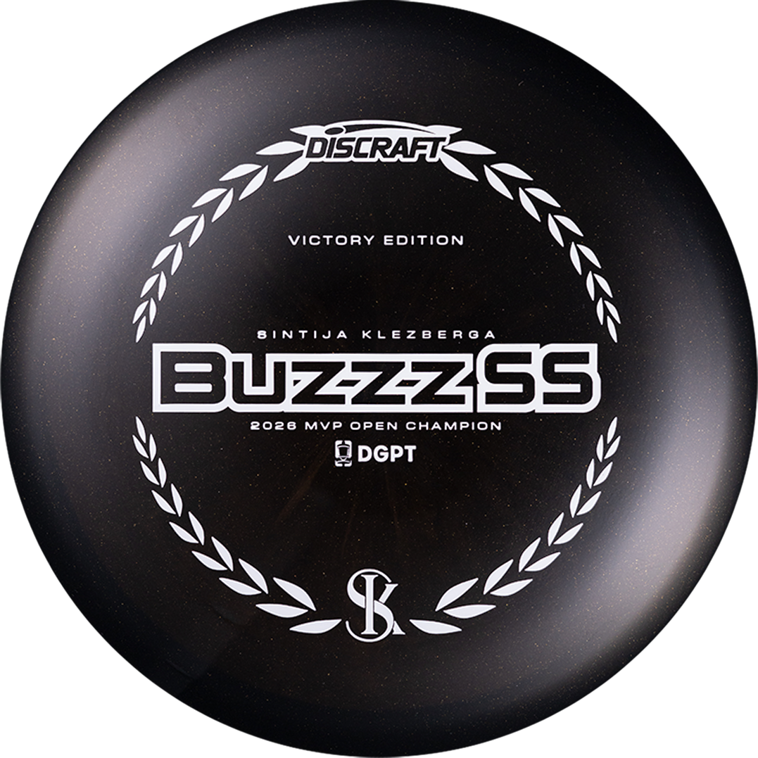 Discraft Limited Edition Victory Edition 2026 MVP Open Champion Sintija Klezberga Midnight Shimmer Elite Z Buzzz SS Midrange Golf Disc