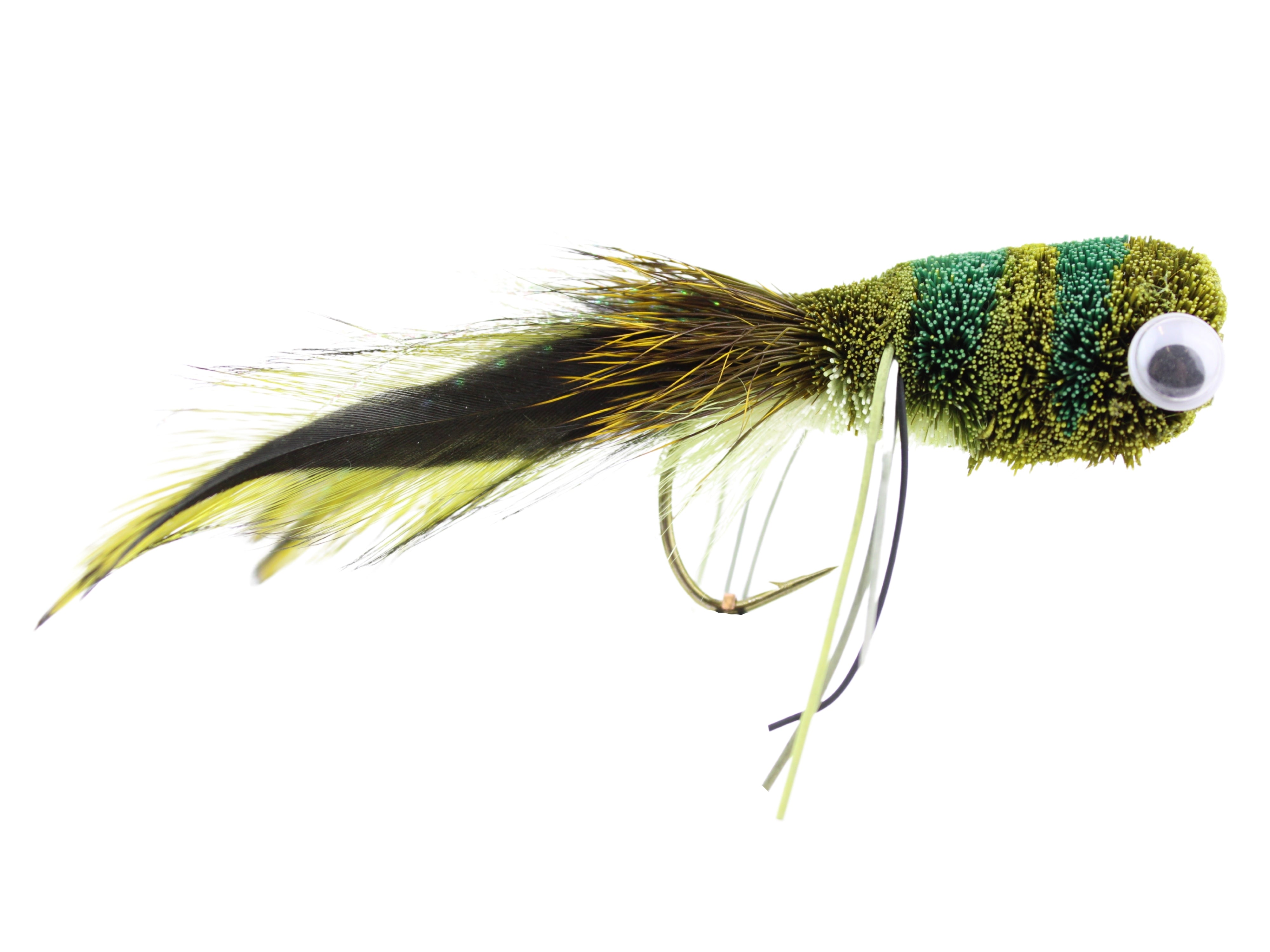 Wild Water Fly Fishing Deer Hair Frog Bass Bug Popper, Size 2, Qty. 2