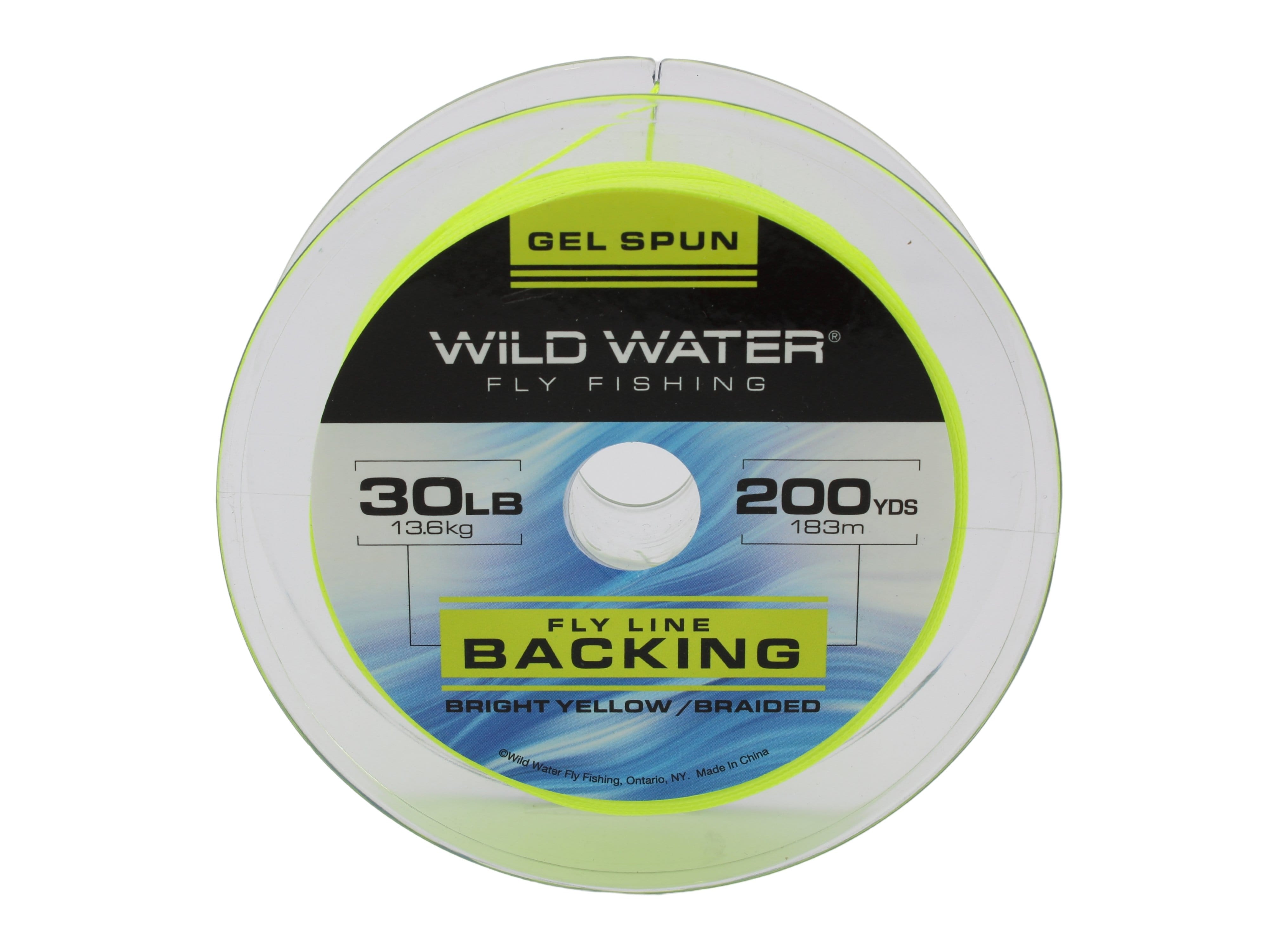 Wild Water Fly Fishing Braided Gel Spun Backing Spool, 30# 200 yards, Bright Yellow