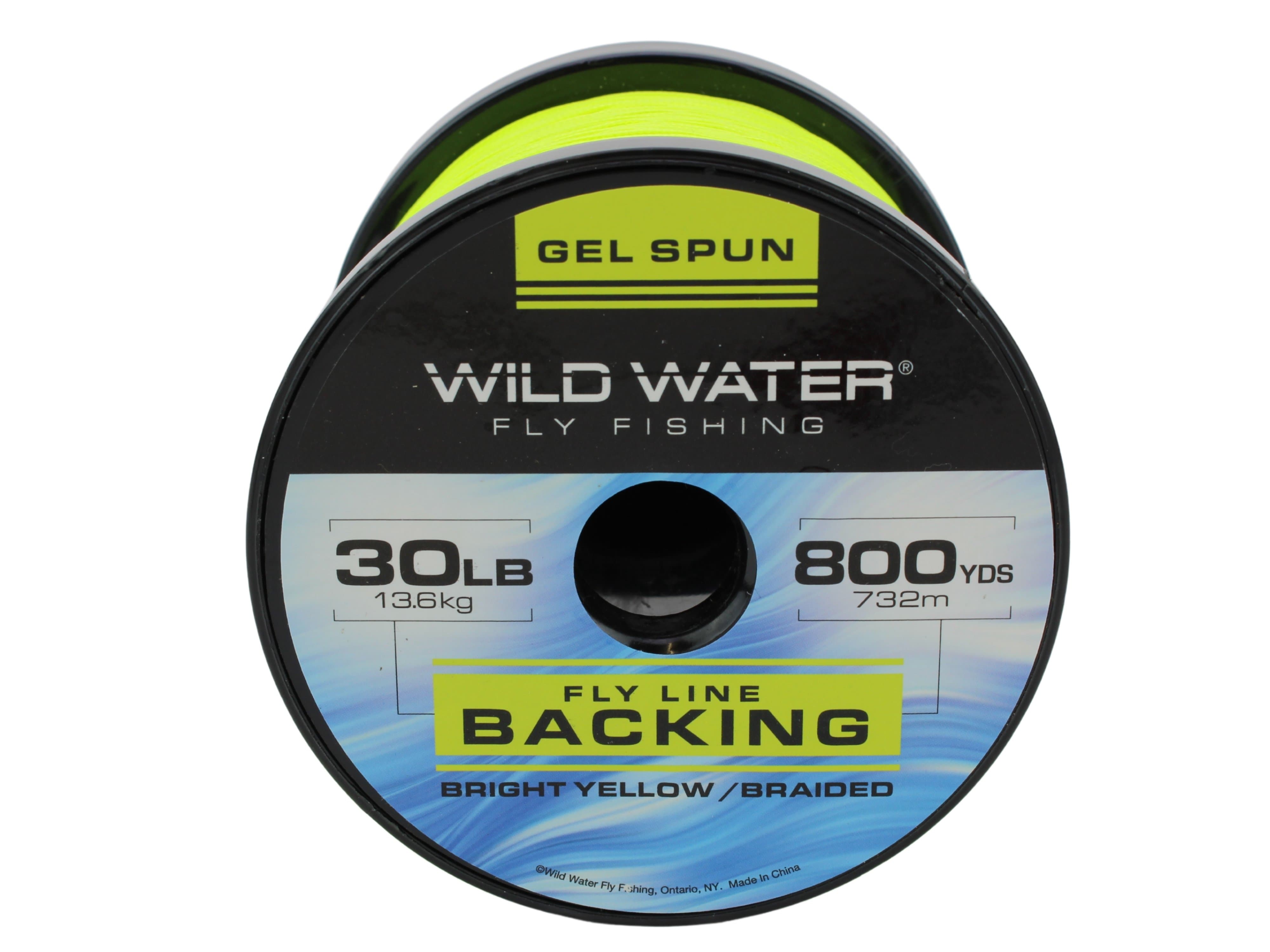 Wild Water Fly Fishing Braided Gel Spun Backing Spool, 30# 800 yards, Bright Yellow