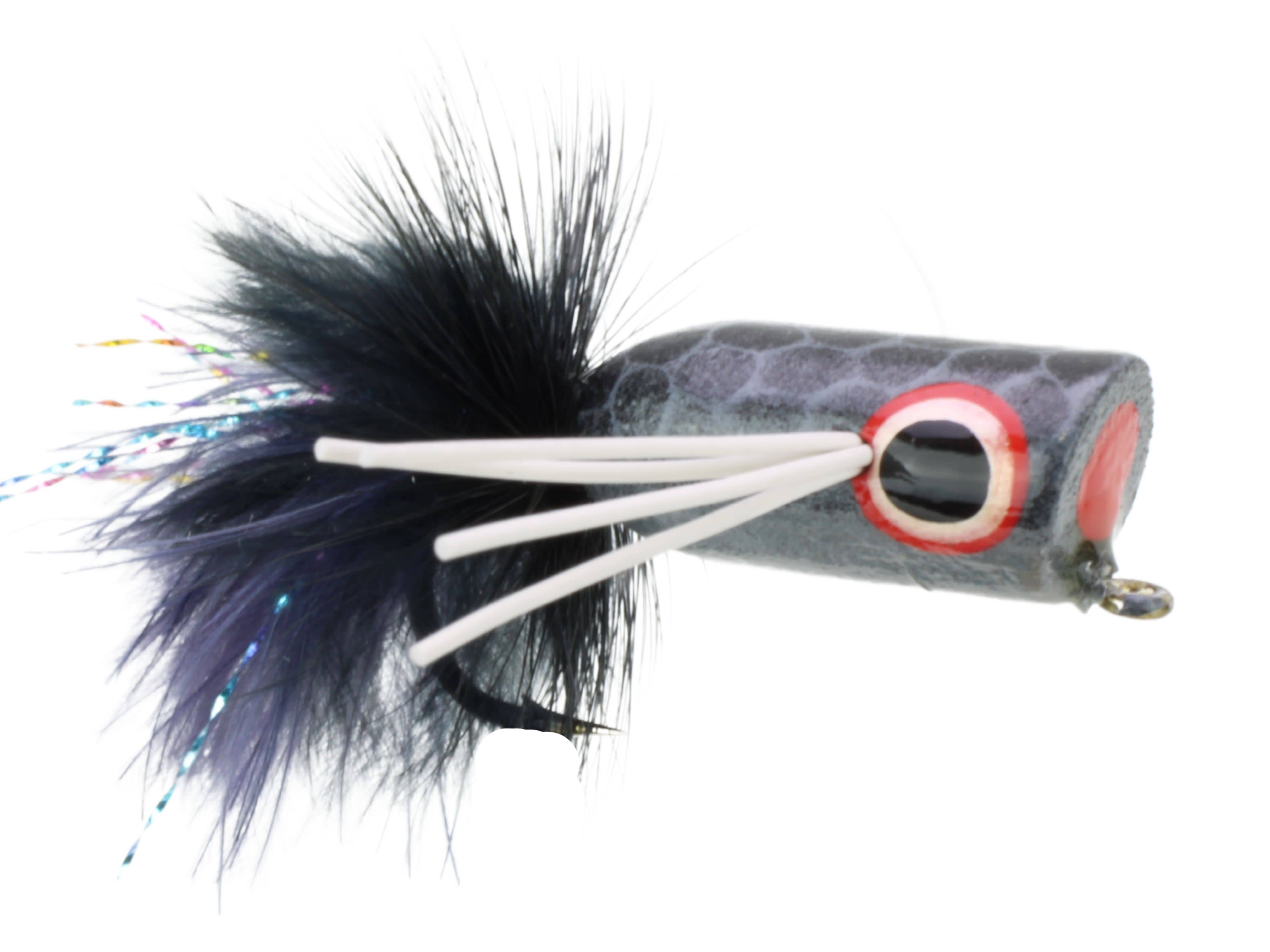 Wild Water Fly Fishing Gray Ghost Bass Popper, Size 2, Qty. 4