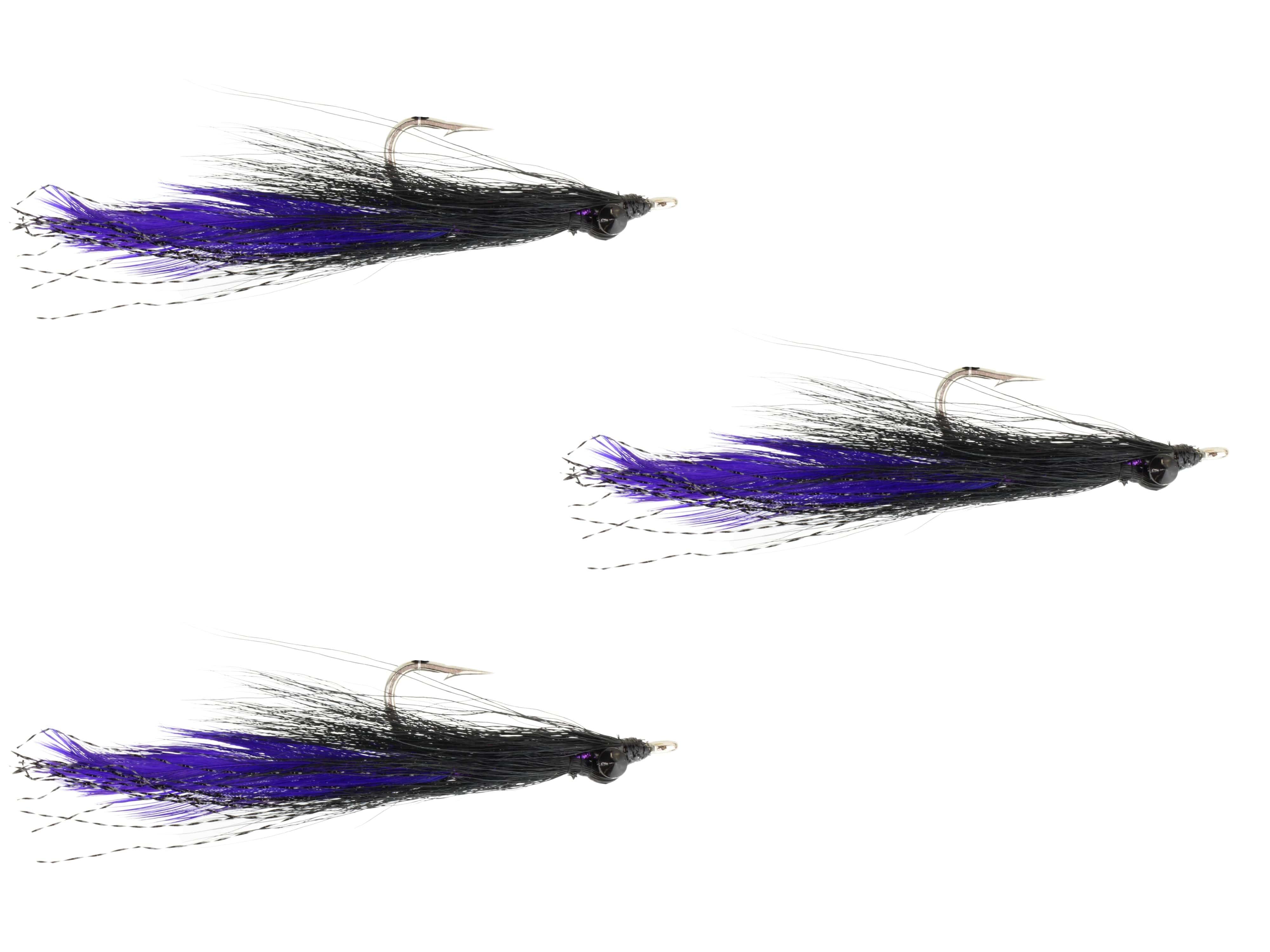 Wild Water Fly Fishing Purple and Black Deep Diving Demon Clouser, size 2/0, qty. 3