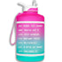 64 oz Water Bottle with Straw Pink Turquoise