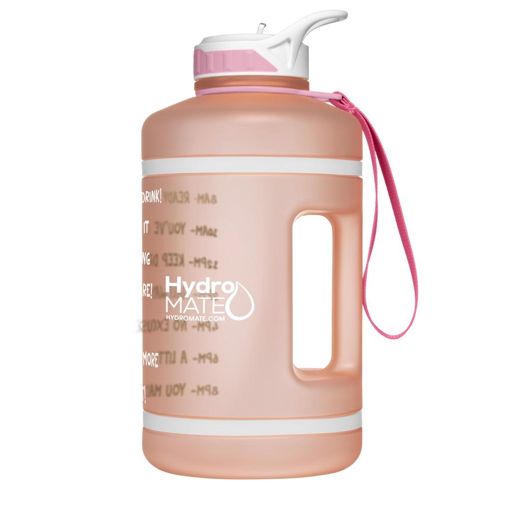 64 oz Water Bottle with Straw Rose Gold