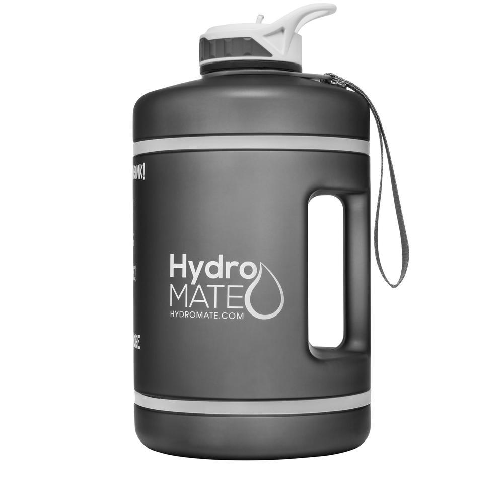 Gallon Water Bottle with Straw Gray