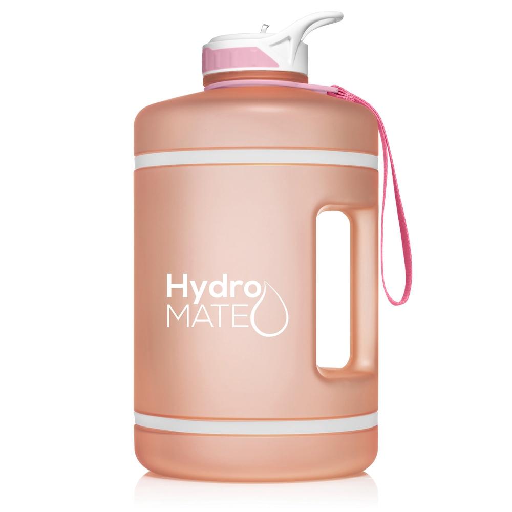 Gallon Water Bottle with Straw Rose Gold