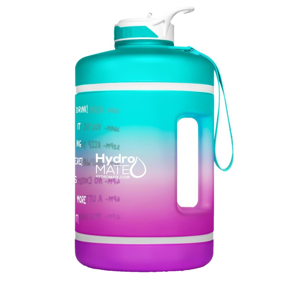 Gallon Water Bottle with Straw Teal Purple