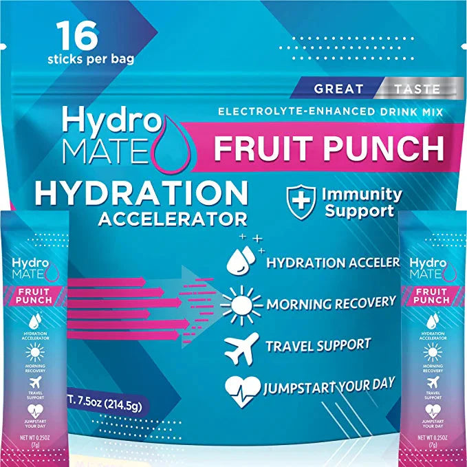 HydroMate Hydration Powder Electrolytes Drink Mix 16 Count