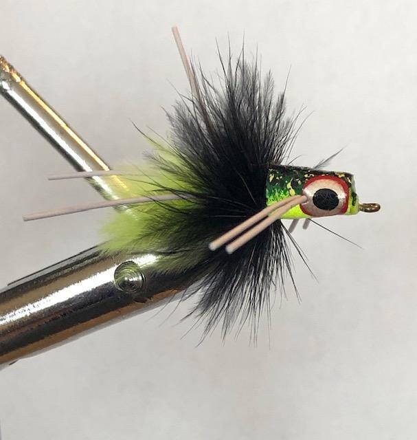 Wild Water Fly Fishing Frog Pattern Snub Nose Slider Popper, Size 8, Qty. 4