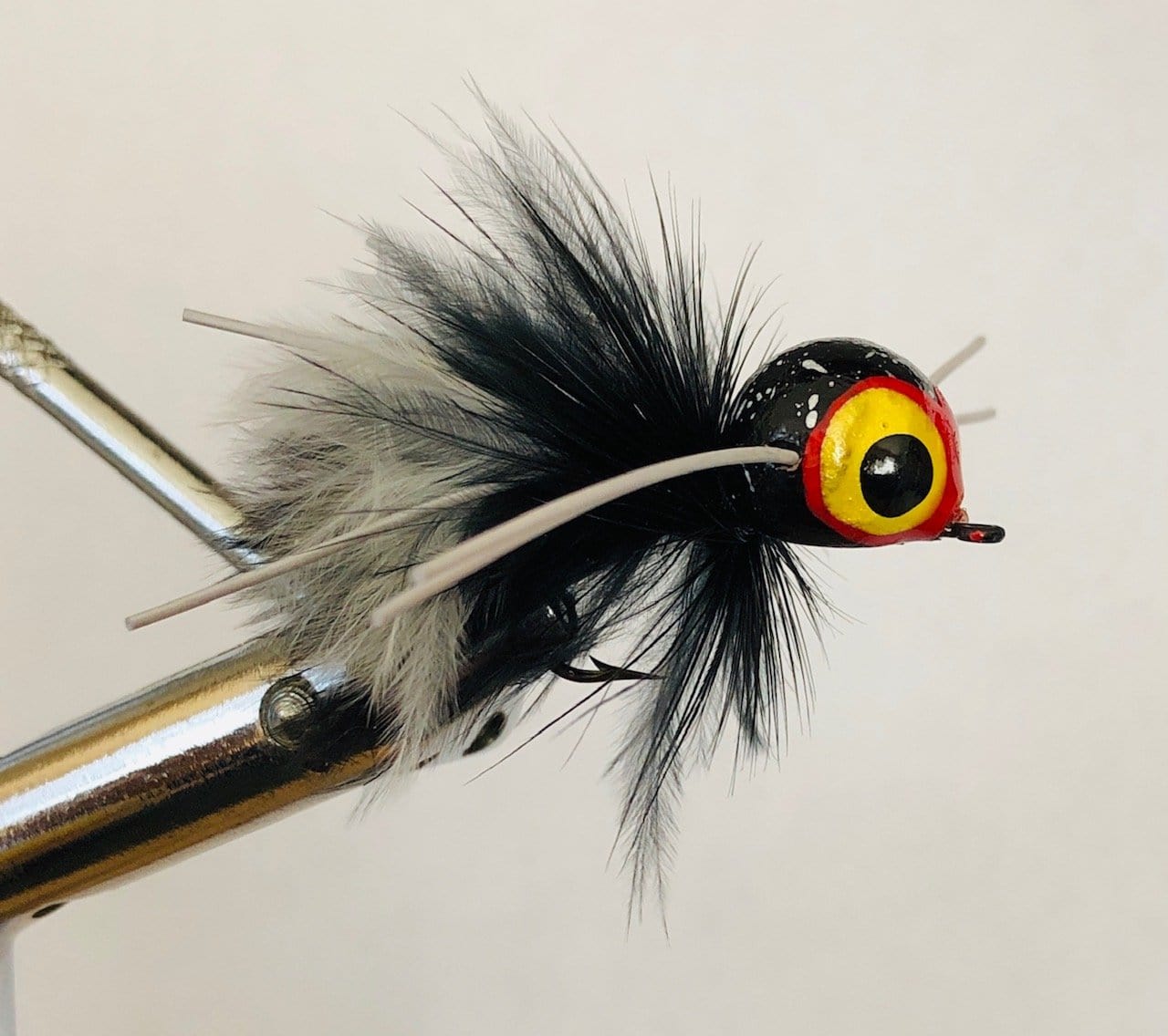 Wild Water Fly Fishing Black and White Spherical Body Popper, Size 4, Qty. 4