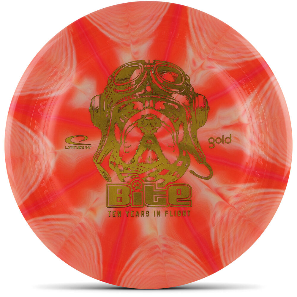 Latitude Limited Edition 10-Year Anniversary Gold Burst Bite Dog & Catch Disc