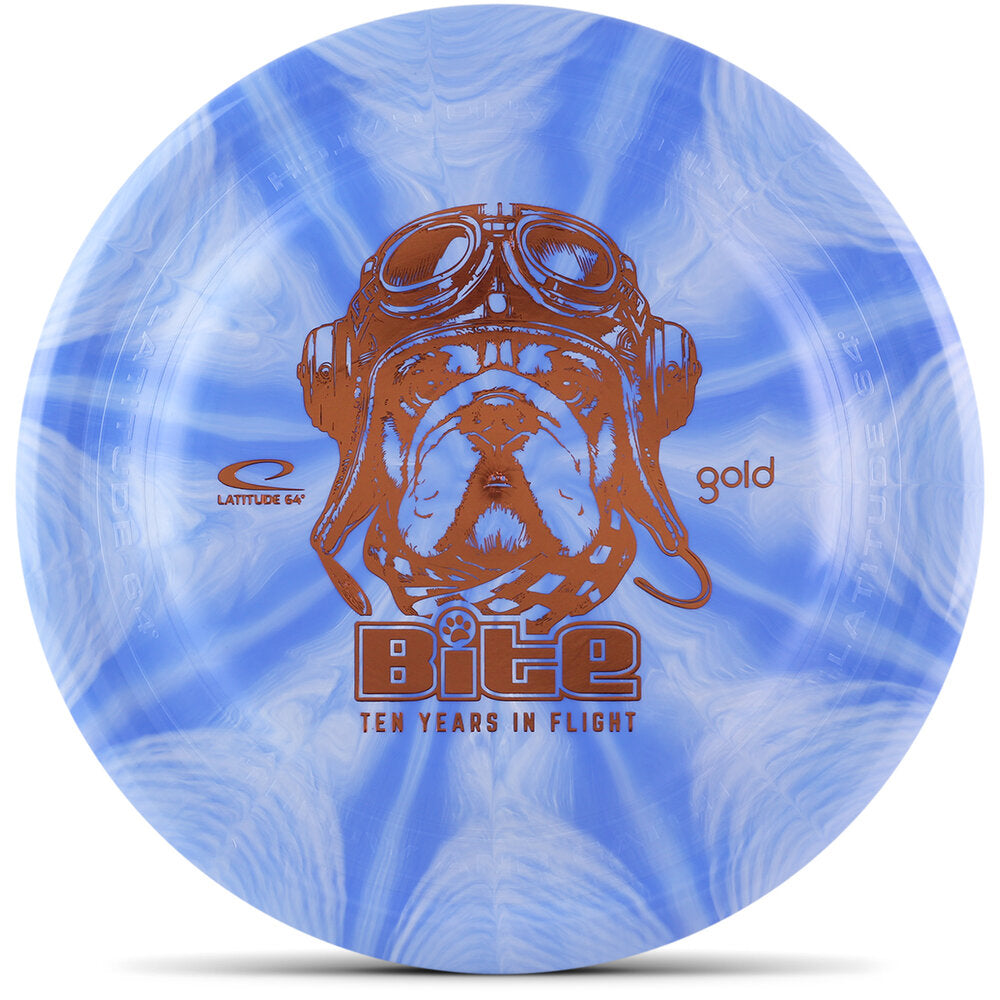 Latitude Limited Edition 10-Year Anniversary Gold Burst Bite Dog & Catch Disc