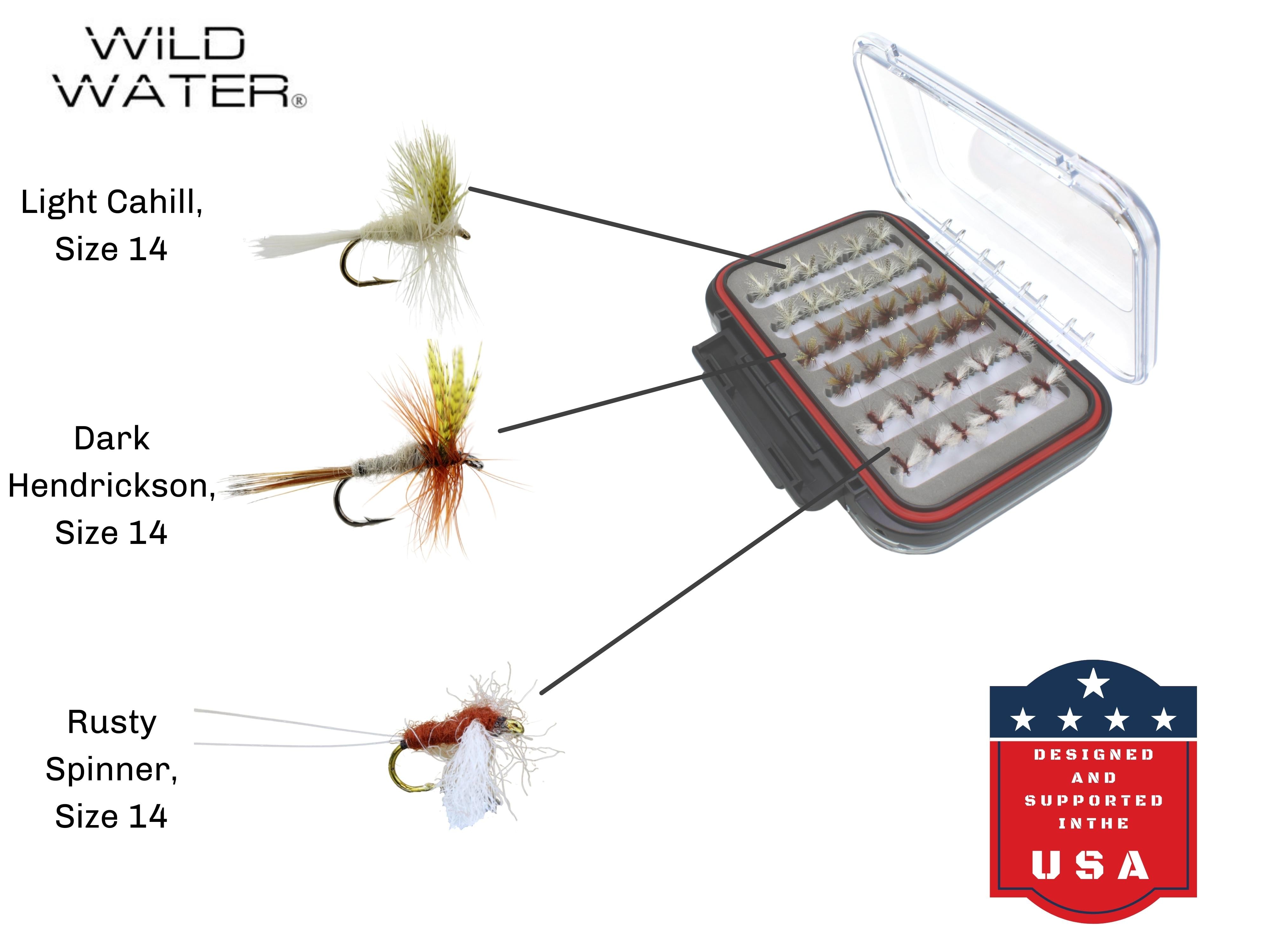 Wild Water Dry Fly Assortment, 72 Flies with Large Fly Box