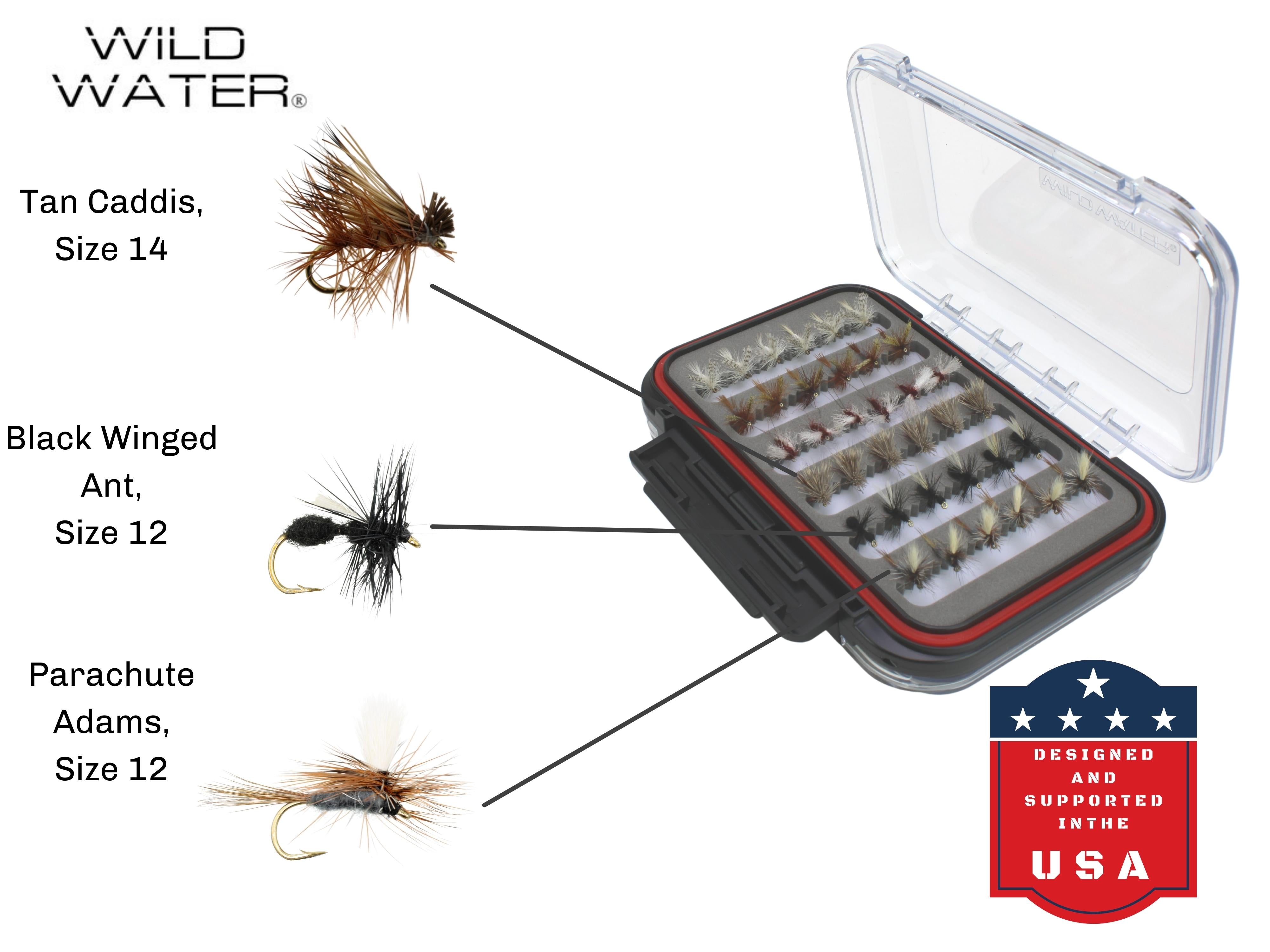Wild Water Dry and Nymph Assortment, 66 Flies with Large Fly Box