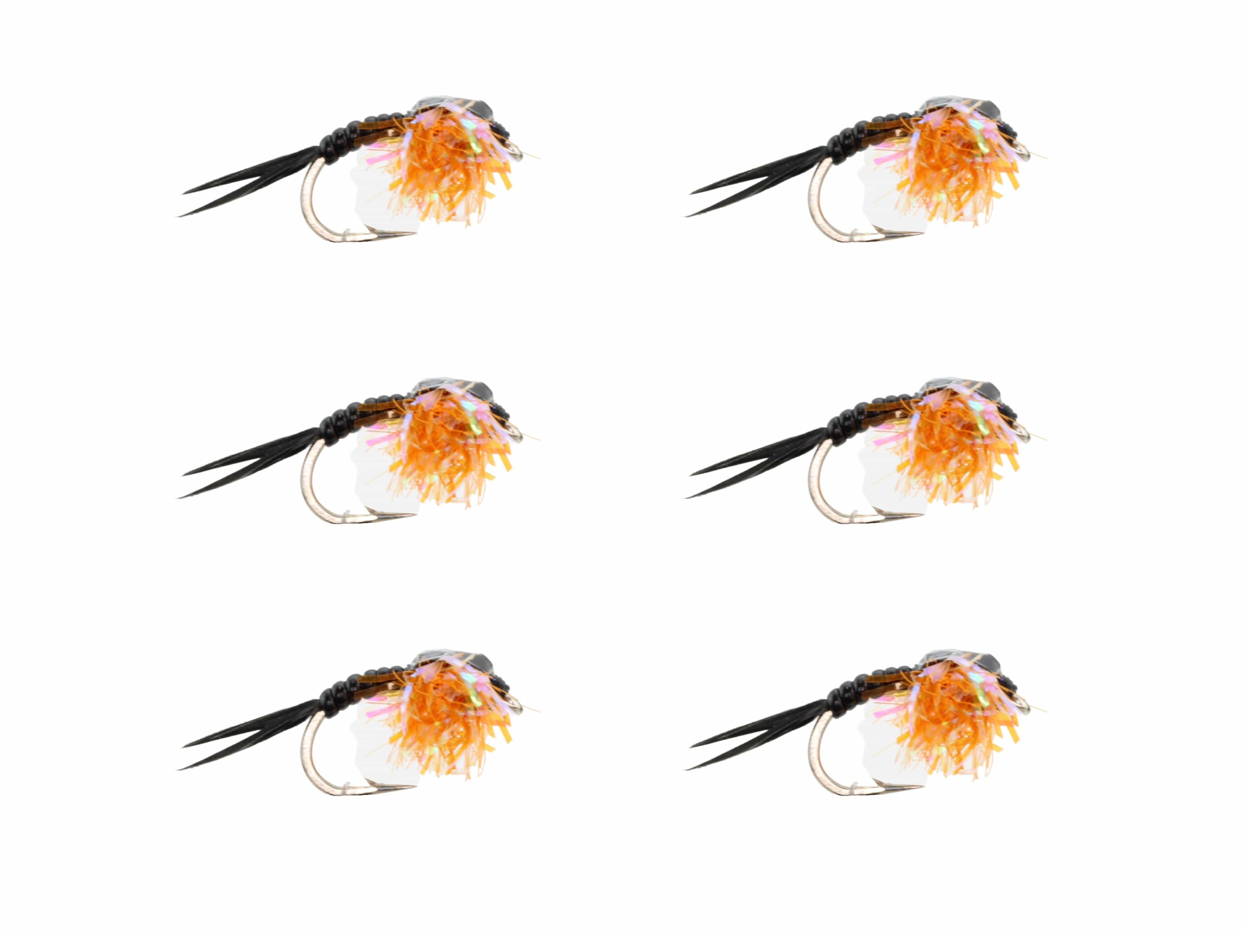 Wild Water Fly Fishing Estaz Stonefly, Metallic Orange, Size 12, Qty. 6