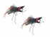 Wild Water Fly Fishing Red, Black and White Deer Hair Bass Bug, Size 2, Qty. 2