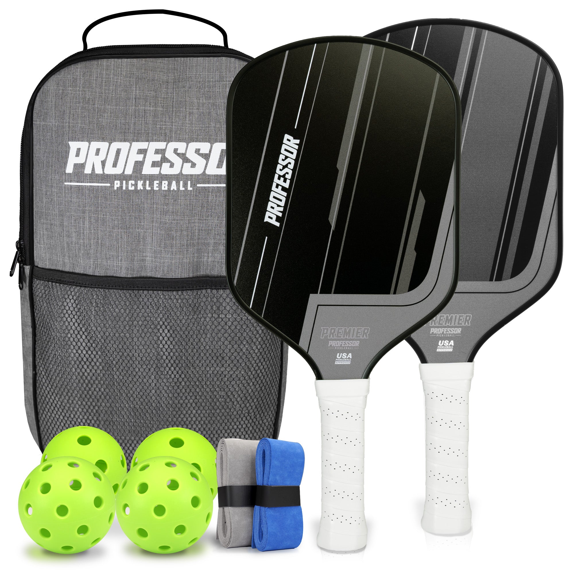 Premier Paddle Set - 2 Paddles, 4 Balls, 2 Grips, & Bag