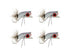 Wild Water Fly Fishing Silver and Black Crease Minnow, size 2, qty. 4