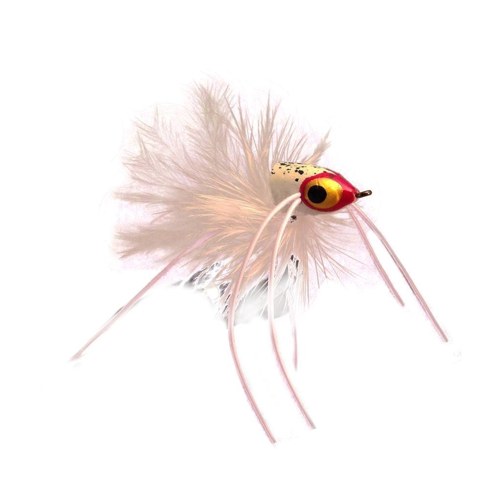 Wild Water Fly Fishing White Pointed Nose Slider Popper, Size 6, Qty. 4