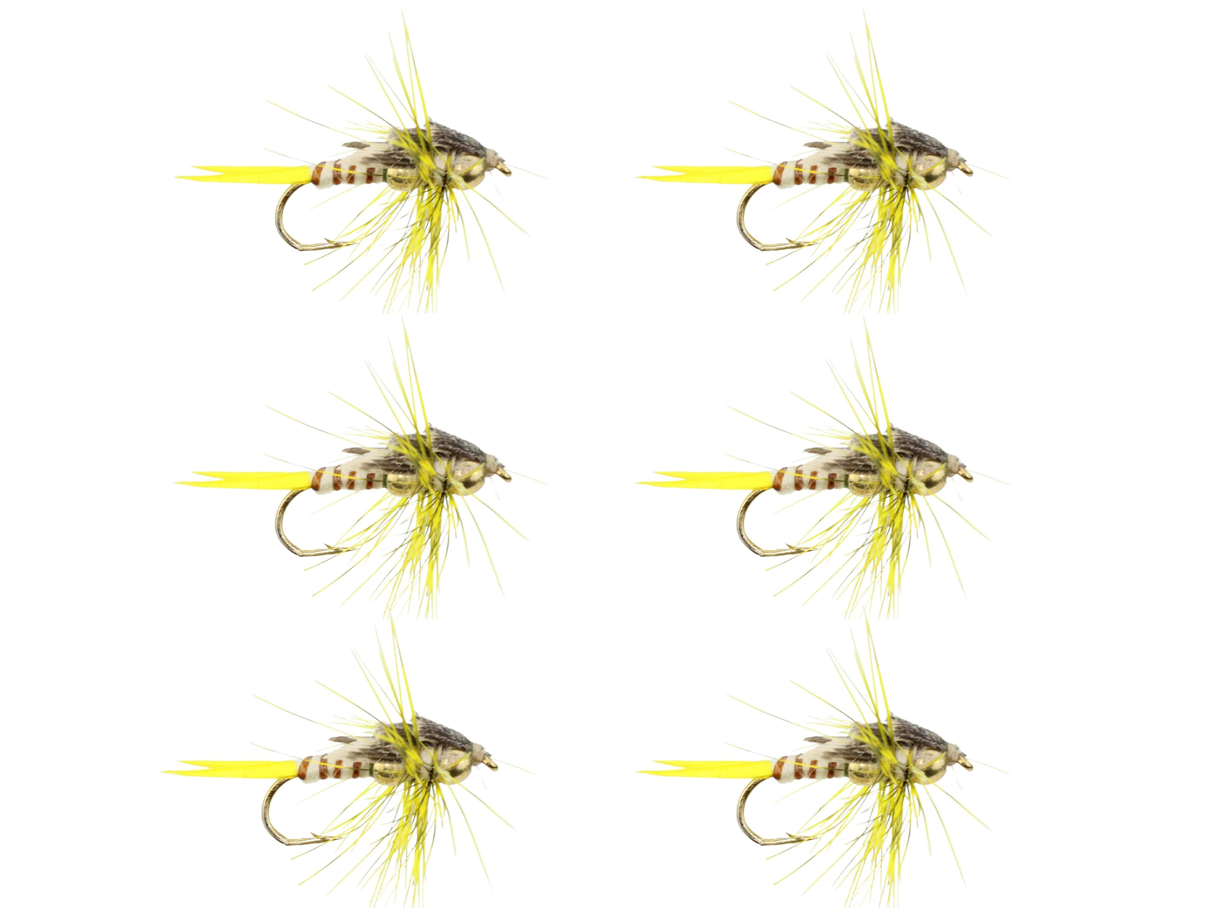 Wild Water Fly Fishing Beaded Yellow Stonefly, size 12, qty. 6