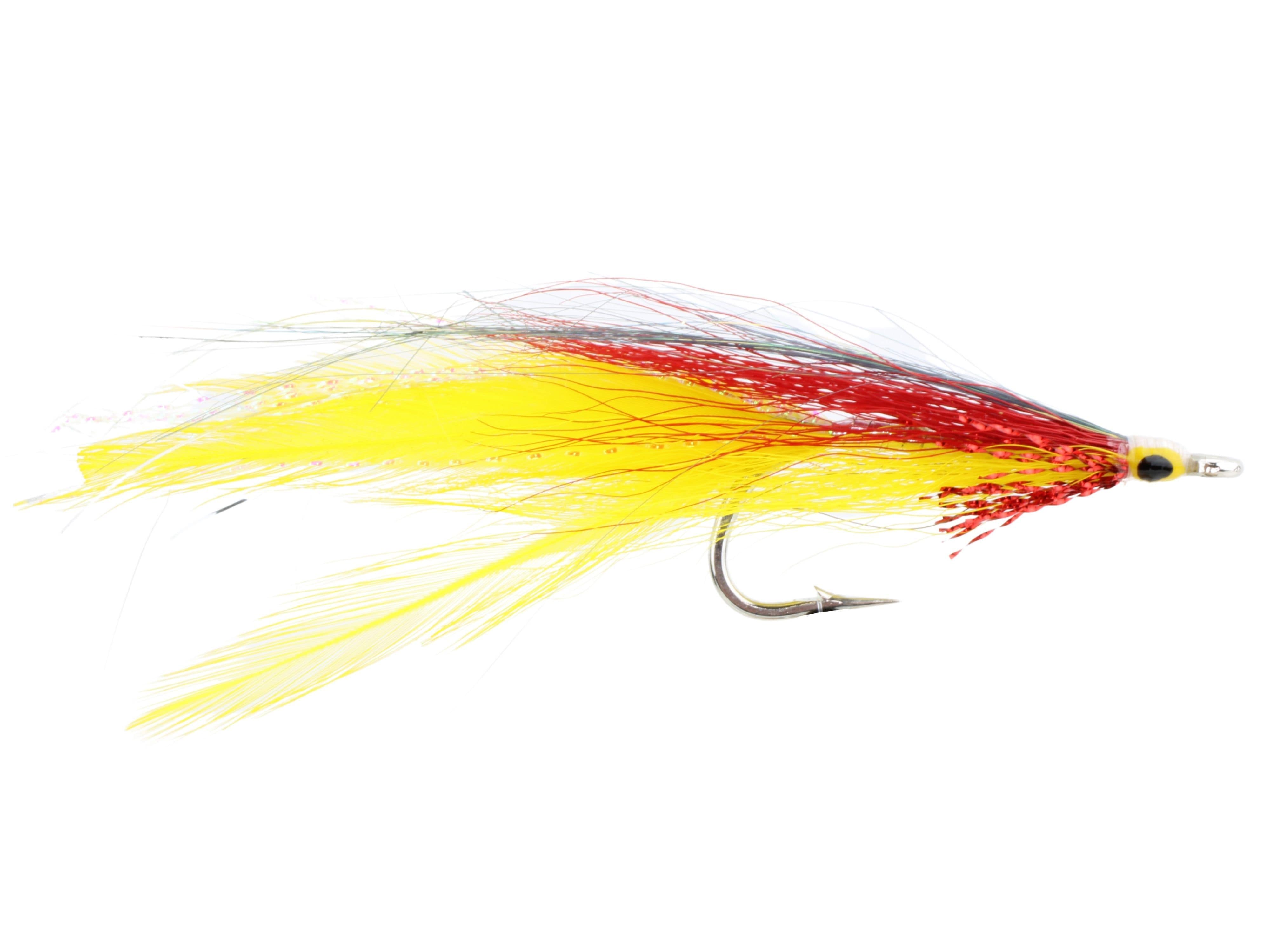 Wild Water Fly Fishing Yellow and Red Deceiver, size 2/0, qty. 3