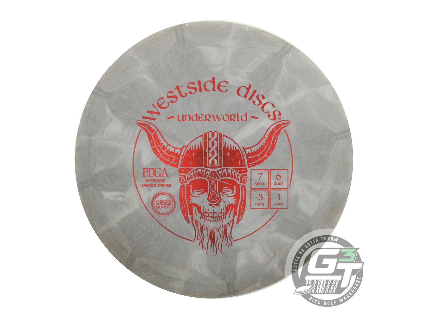 USED Westside Discs Origio Burst Underworld 176g Gray Red Foil Driver Golf Disc