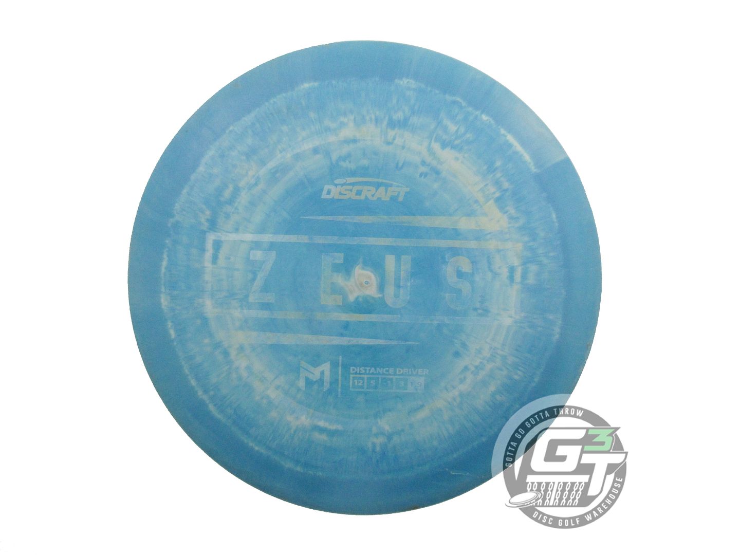USED Discraft [McBETH] ESP Zeus 174g Teal Gray Wiped Stamp Driver Golf Disc