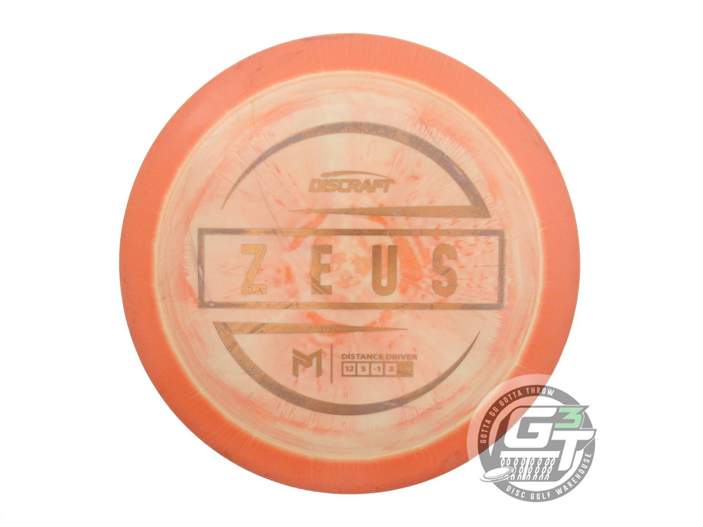 USED Discraft [McBETH] ESP Zeus 174g Orange-Yellow Bronze Foil Driver Golf Disc