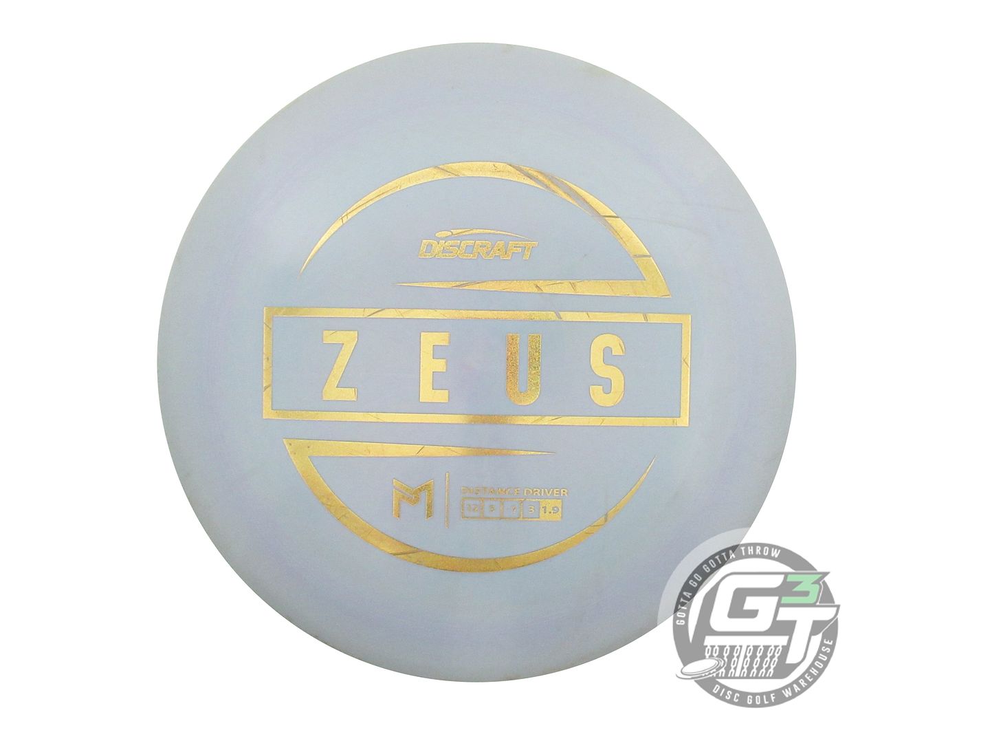 USED Discraft [McBETH] ESP Zeus 172g Sky Blue Gold Glitter Foil Driver Golf Disc