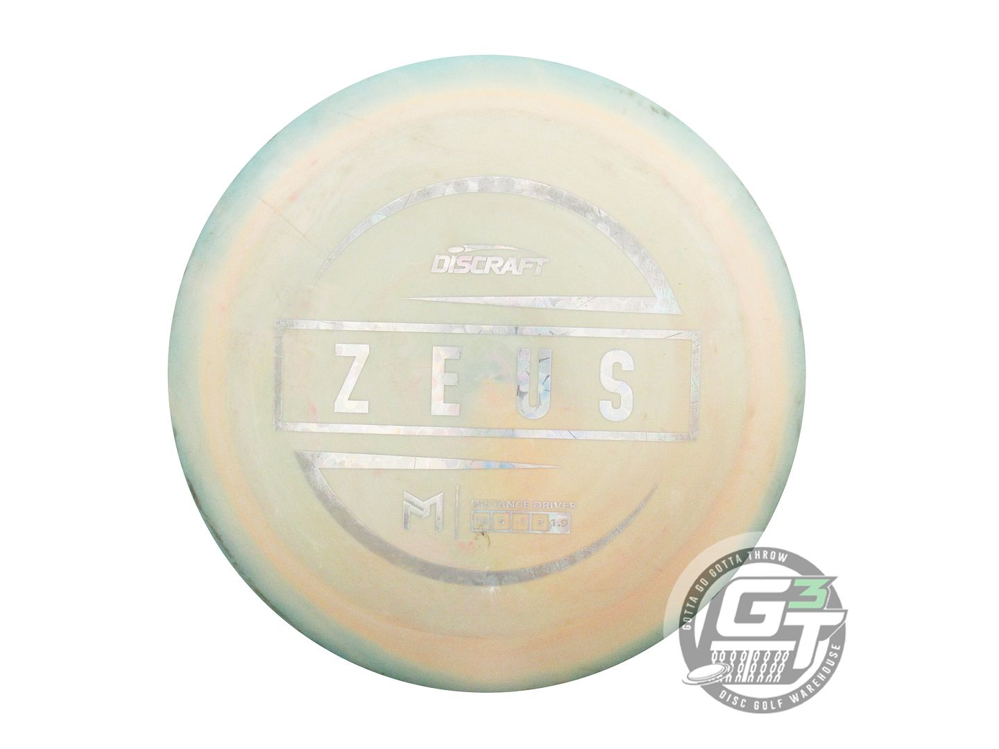 USED Discraft [McBETH] ESP Zeus 174g Peach-Seafoam Silver Flower Driver Disc