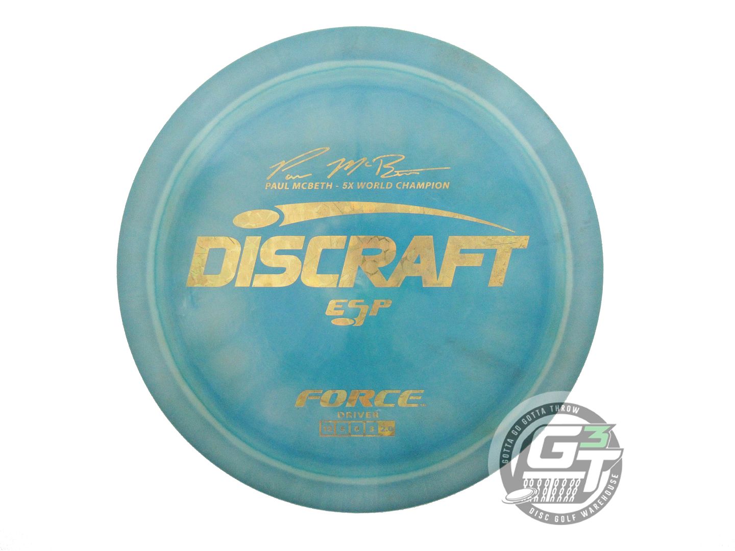 USED Discraft [McBETH] ESP Force 174g Teal-Seafoam Gold Flower Driver Disc