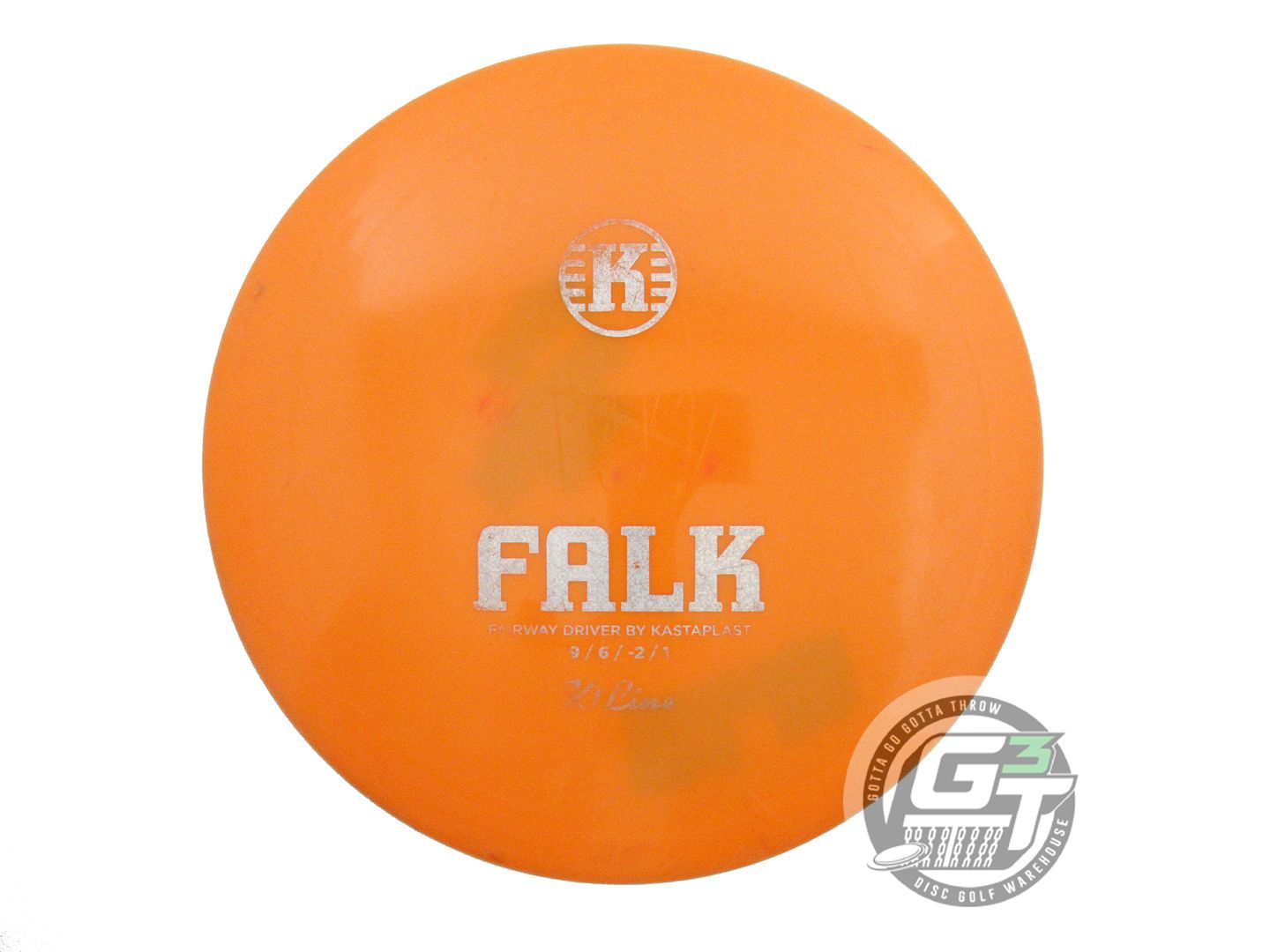 USED Kastaplast K1 Falk 169g Orange Silver Glitter Foil Fairway Driver Golf Disc