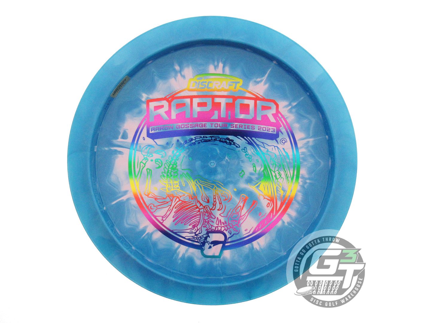 USED Discraft [GOSSAGE] Swirl ESP Raptor 174g Blue-Pink Rainbow Driver Golf Disc