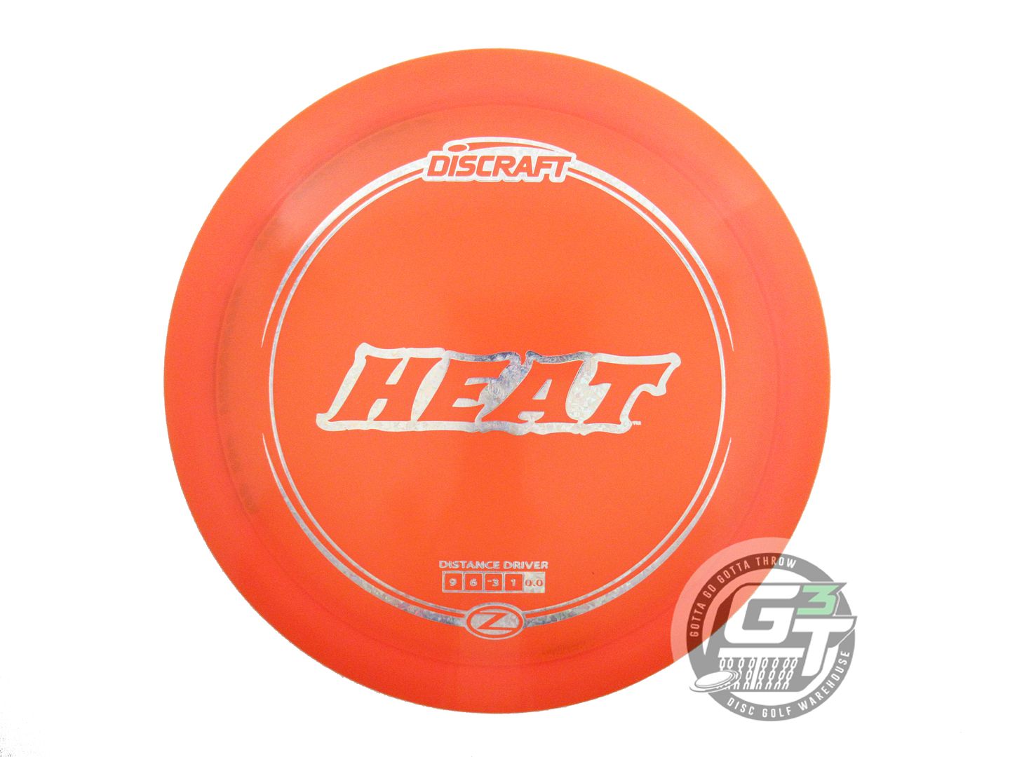 USED Discraft Z Heat 175g Orange Silver Shatter Foil Distance Driver Golf Disc