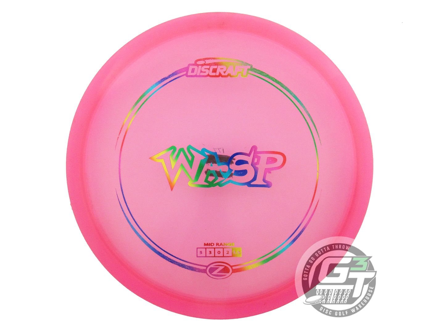 USED Discraft Z Wasp 177g Pink Rainbow Foil Midrange Golf Disc