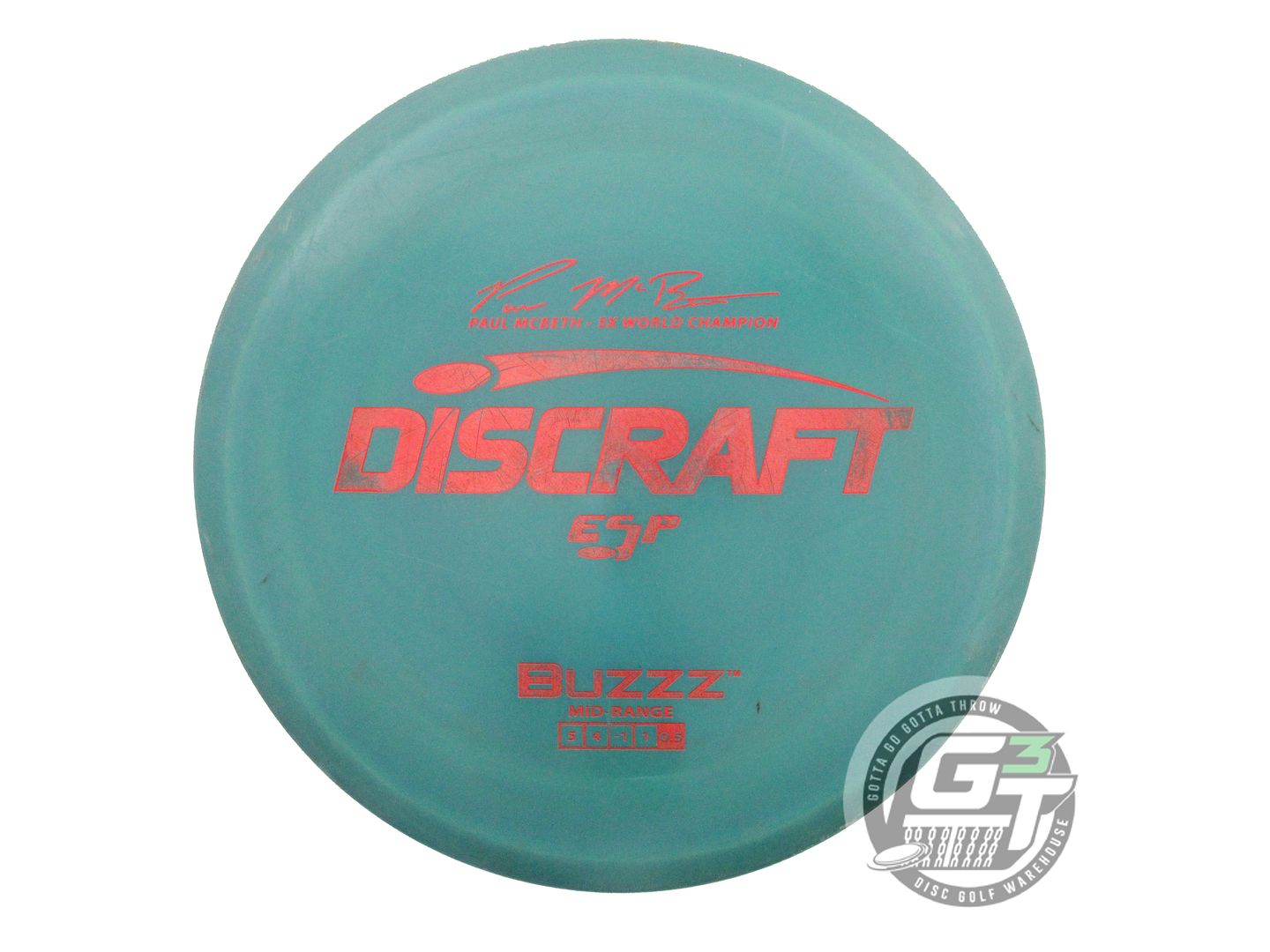 USED Discraft [McBETH] ESP Buzzz 180g Green Red Foil Midrange Golf Disc