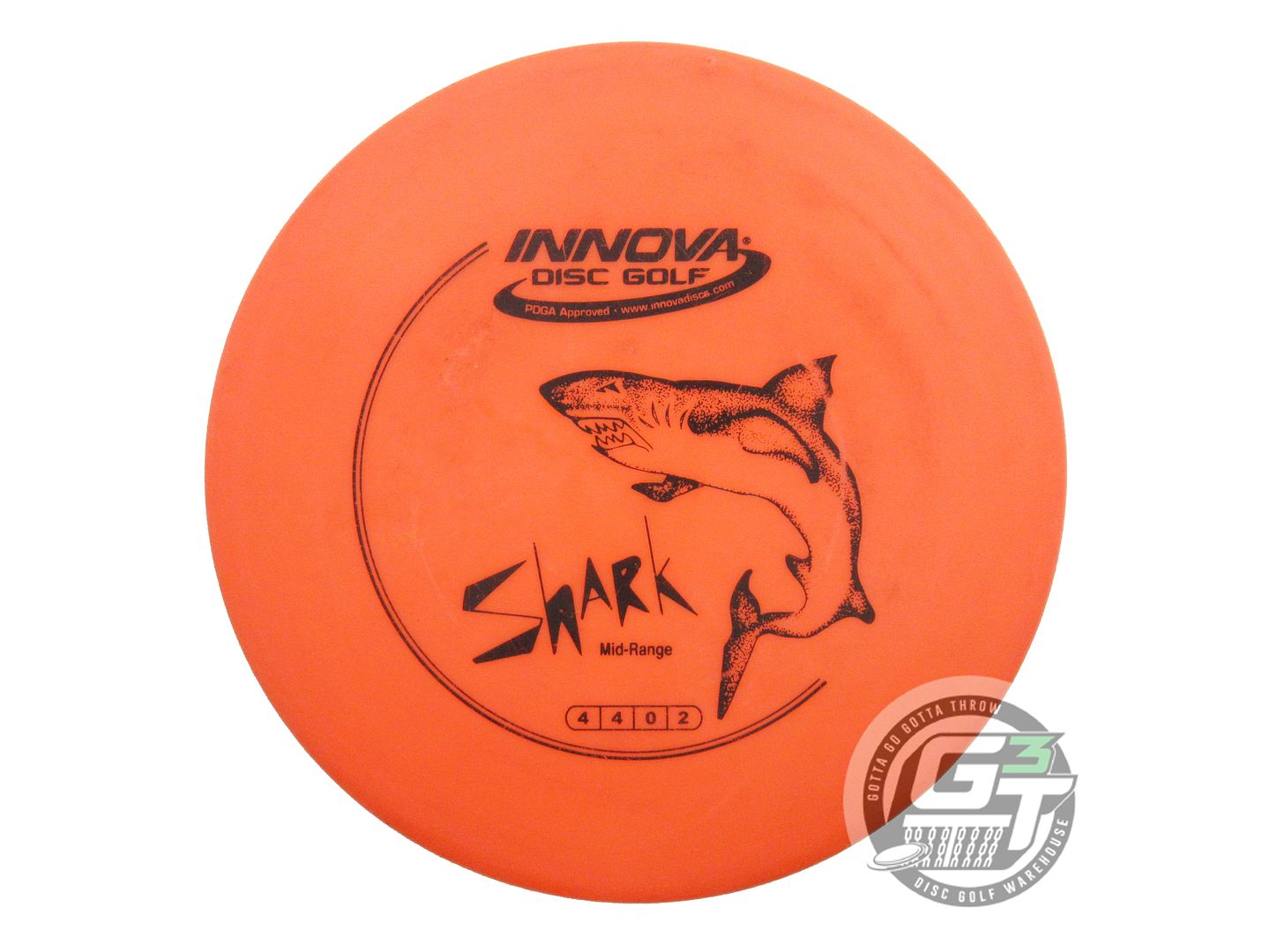 USED Innova DX Shark 146g Orange Black Stamp Midrange Golf Disc