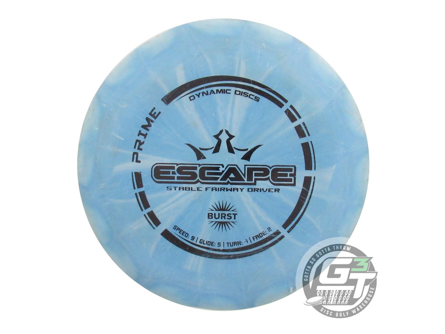 USED Dynamic Discs Prime Burst Escape 173g Blue Black Stamp Fairway Driver Disc
