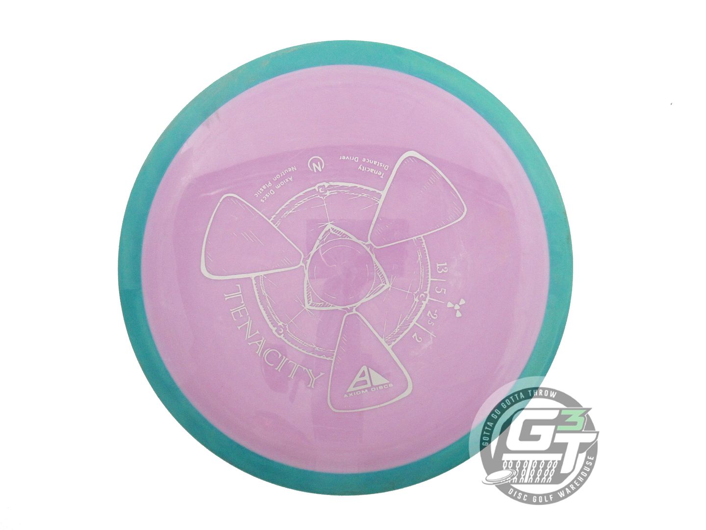 USED Axiom Discs Neutron Tenacity 172g Lilac Green Rim Distance Driver Golf Disc