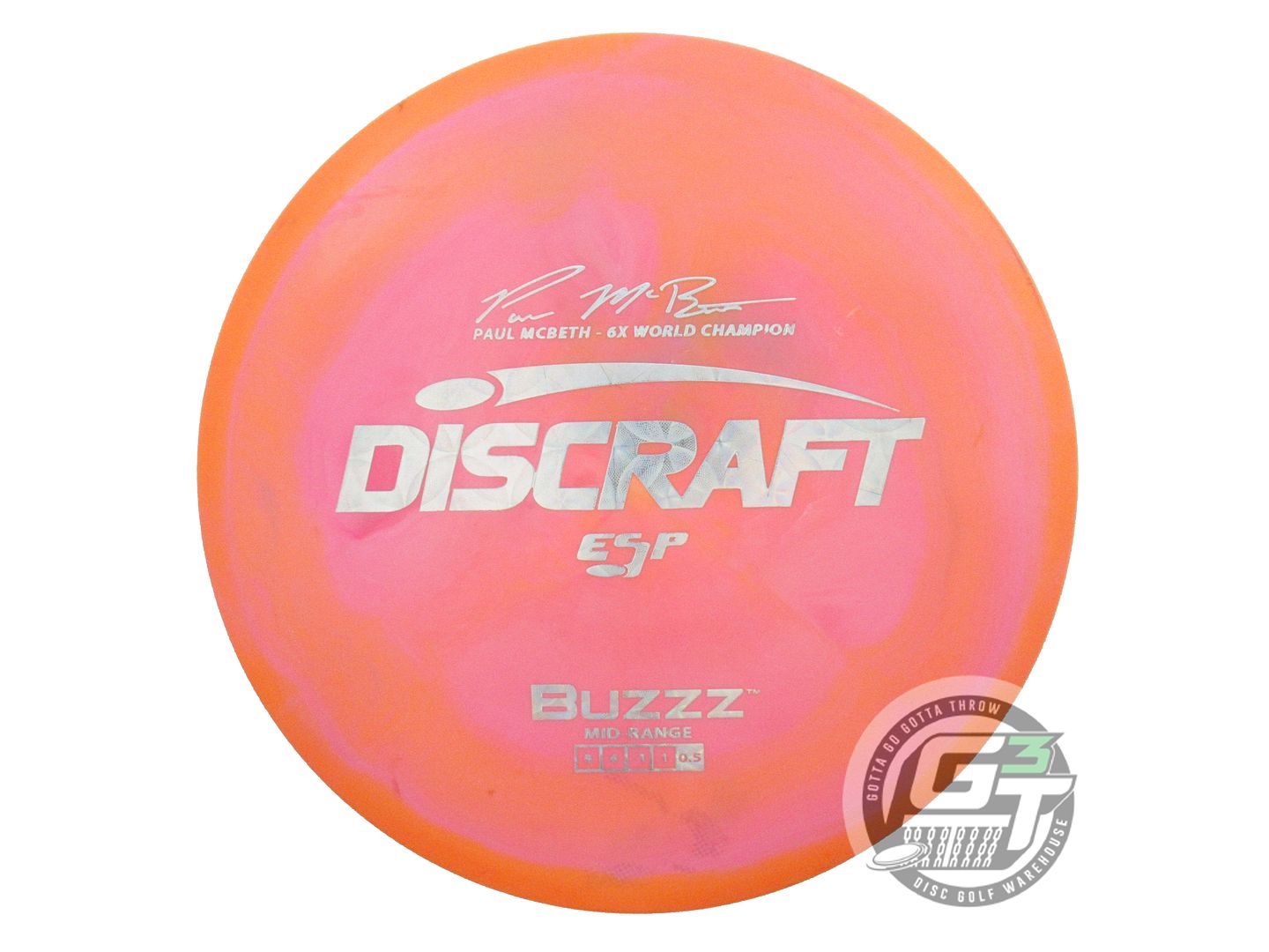 USED Discraft [McBETH] ESP Buzzz 178g Orange-Pink Hypnotic Foil Midrange Disc